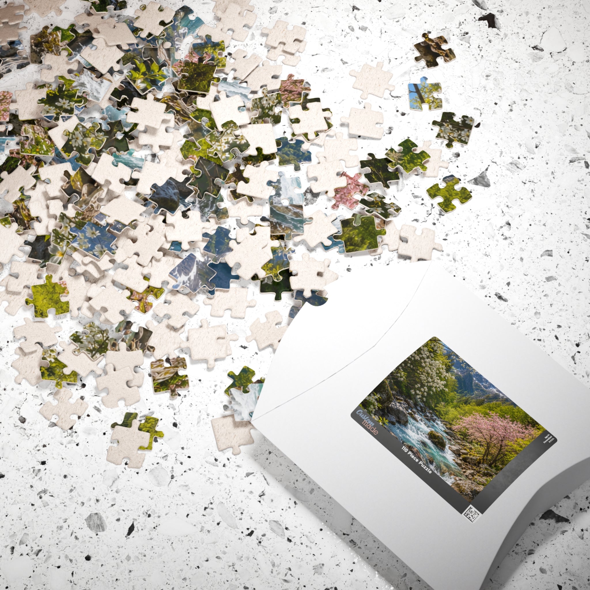 Mountain Spring River Puzzle — Scenic Nature Jigsaw (110/252/520/1014 pcs)