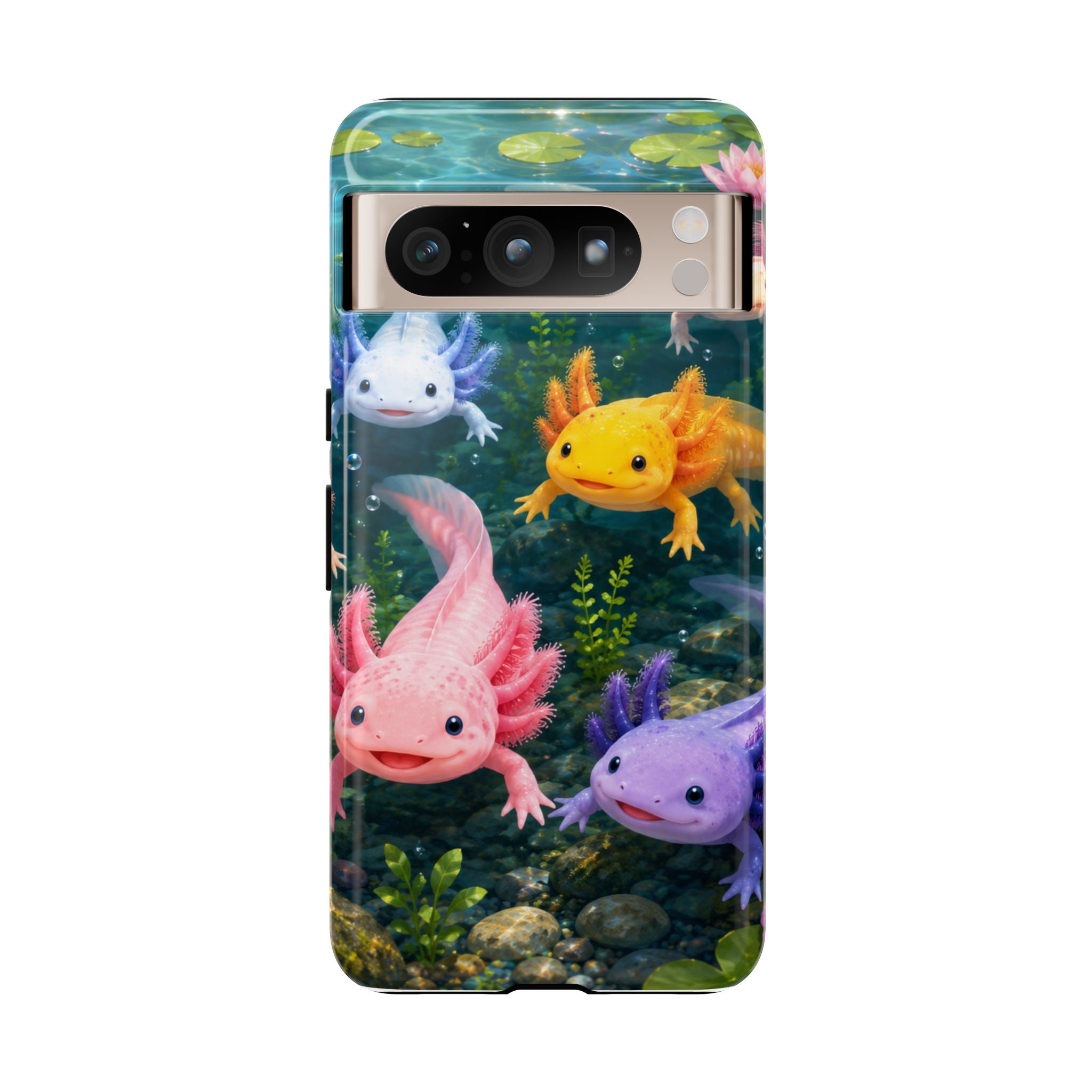 Tough Axolotl Phone Case — Cute Colorful Axolotl Waterproof Protective Phone Cover