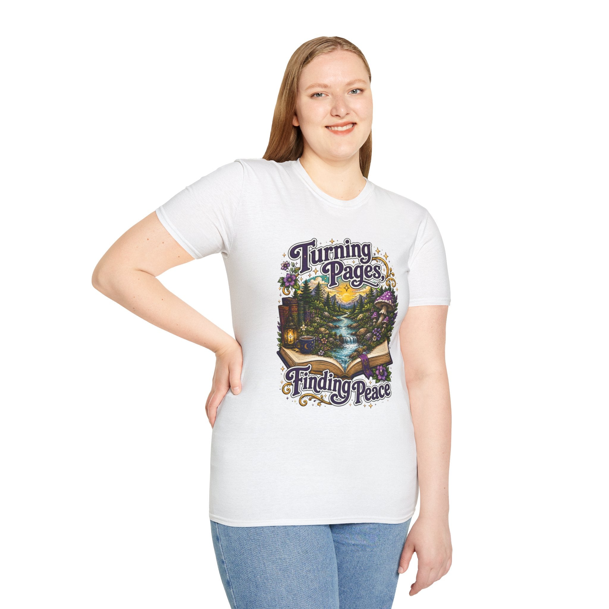 Turning Pages T‑Shirt — "Turning Pages, Finding Peace" Booklover Tee