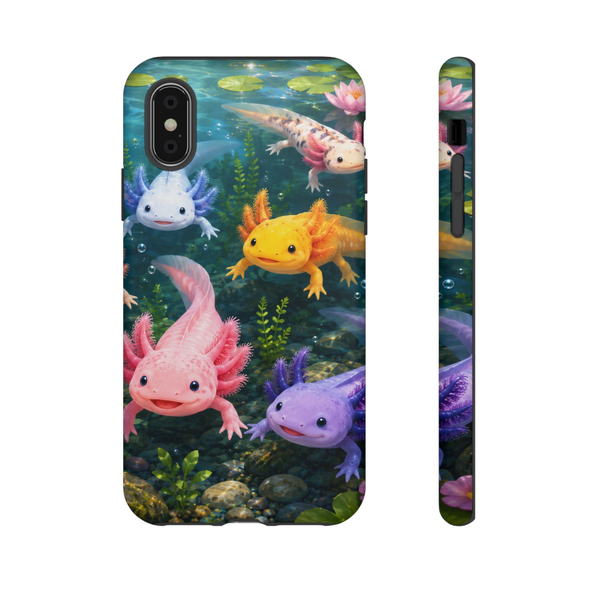 Tough Axolotl Phone Case — Cute Colorful Axolotl Waterproof Protective Phone Cover