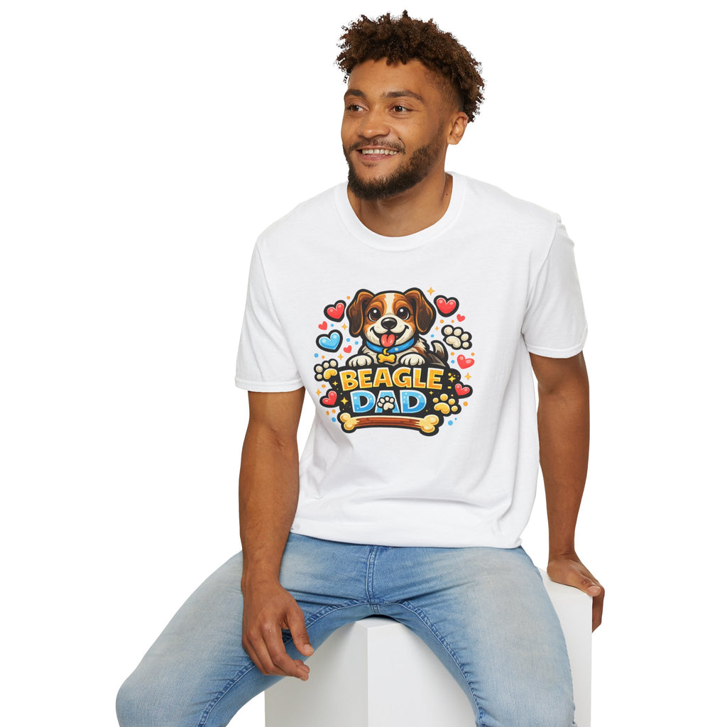 Beagle Dad T‑Shirt — Cute Cartoon Beagle Father Dog Tee