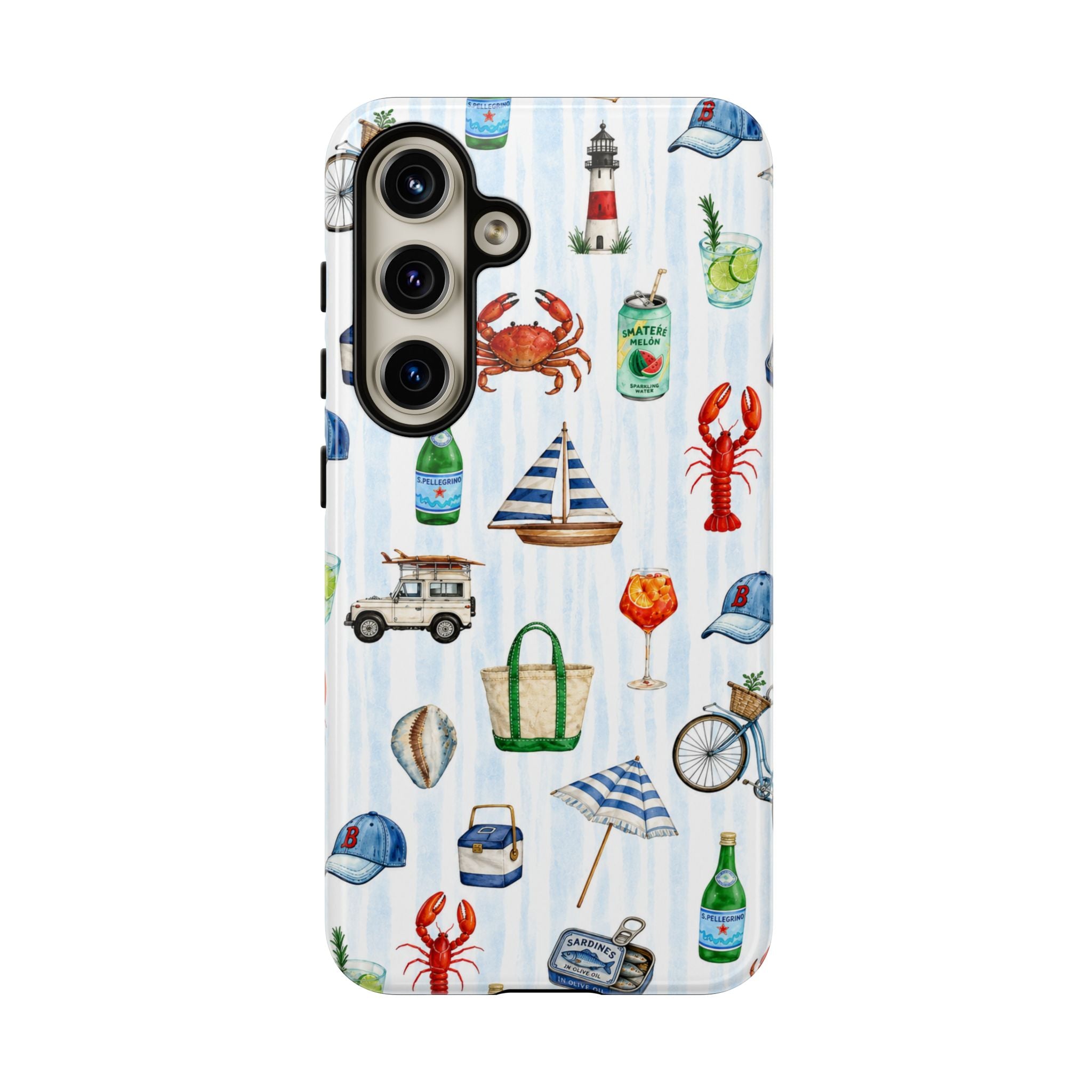 Nautical Summer Phone Case — Coastal Crab & Lobster Pattern