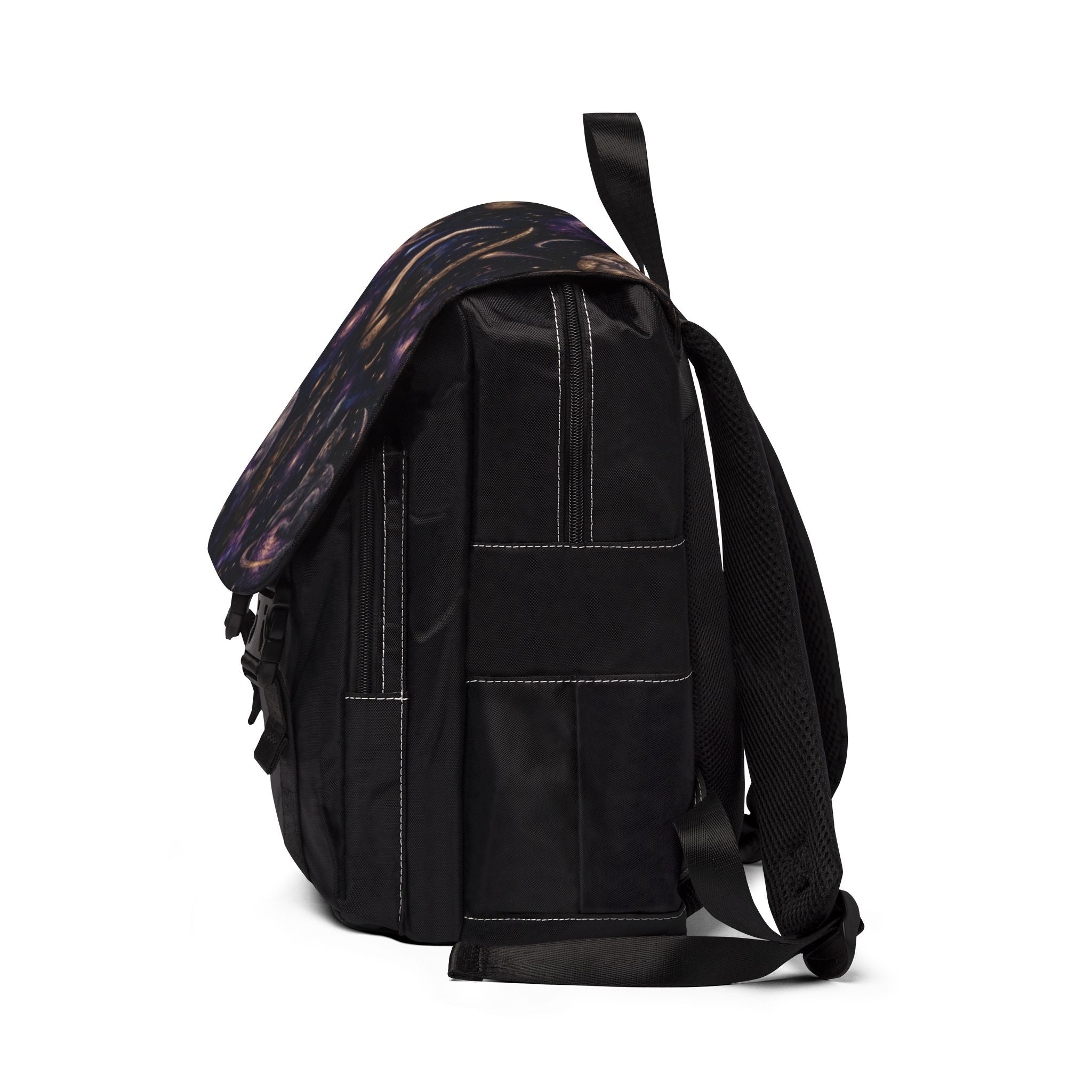 Cosmic Cat Galaxy Shoulder Backpack — Galactic Cats Space Print Casual Shoulder Backpack