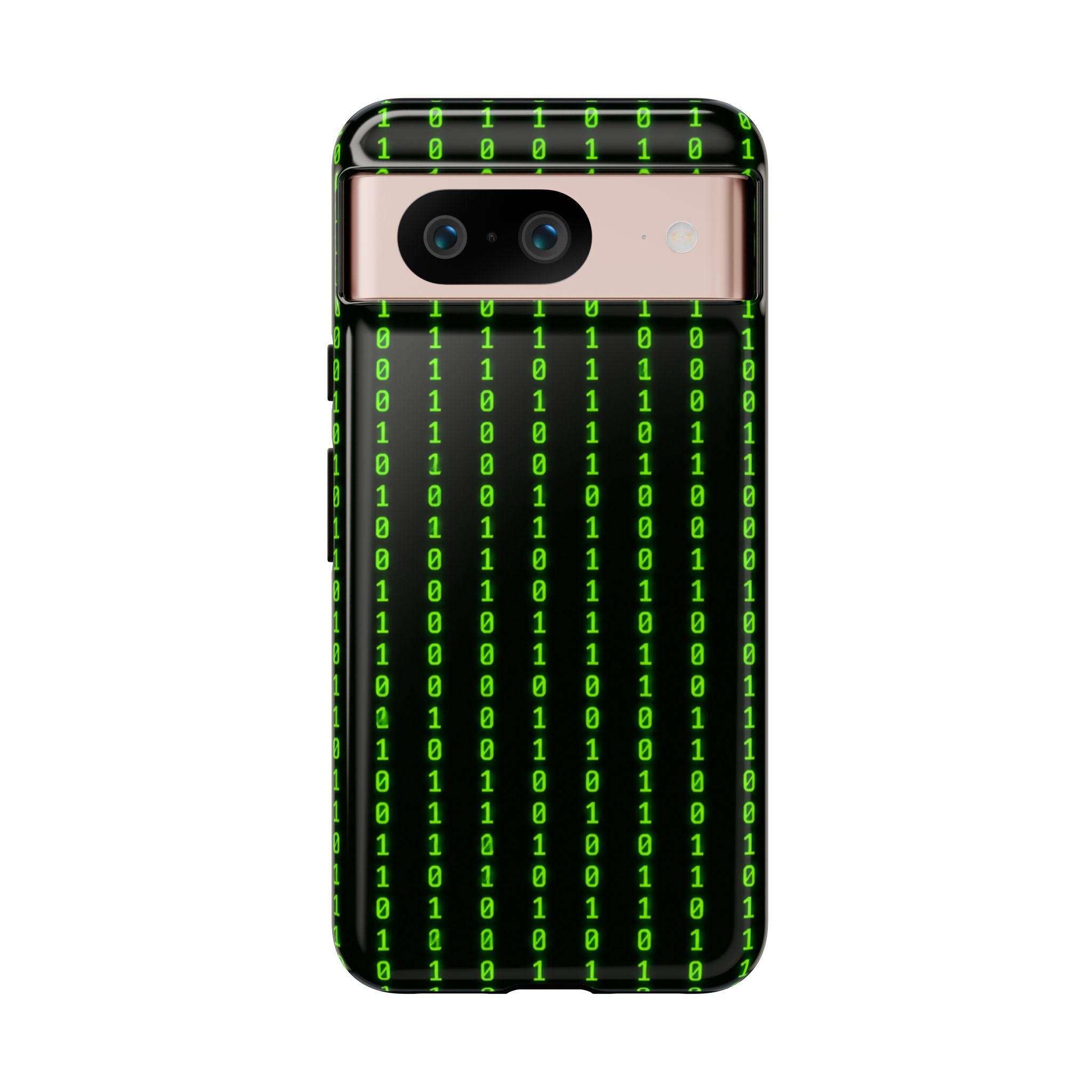 Coder Phone Case — Matrix Binary Code Green on Black Tough Case