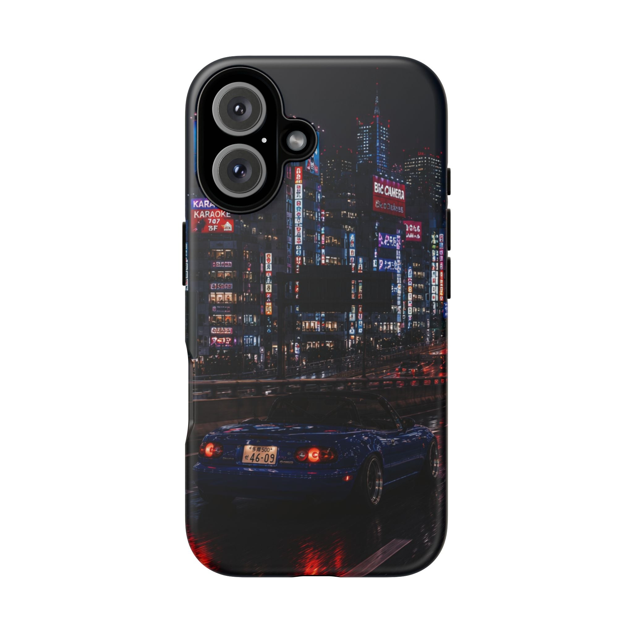 Tokyo Phone Case - Neon City Night Racer (Protective Tough Case)