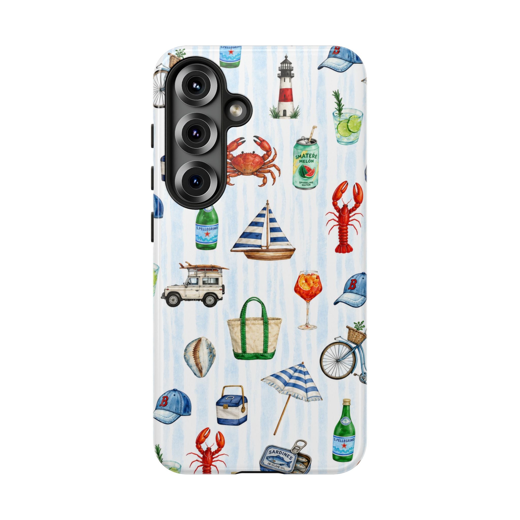 Nautical Summer Phone Case — Coastal Crab & Lobster Pattern