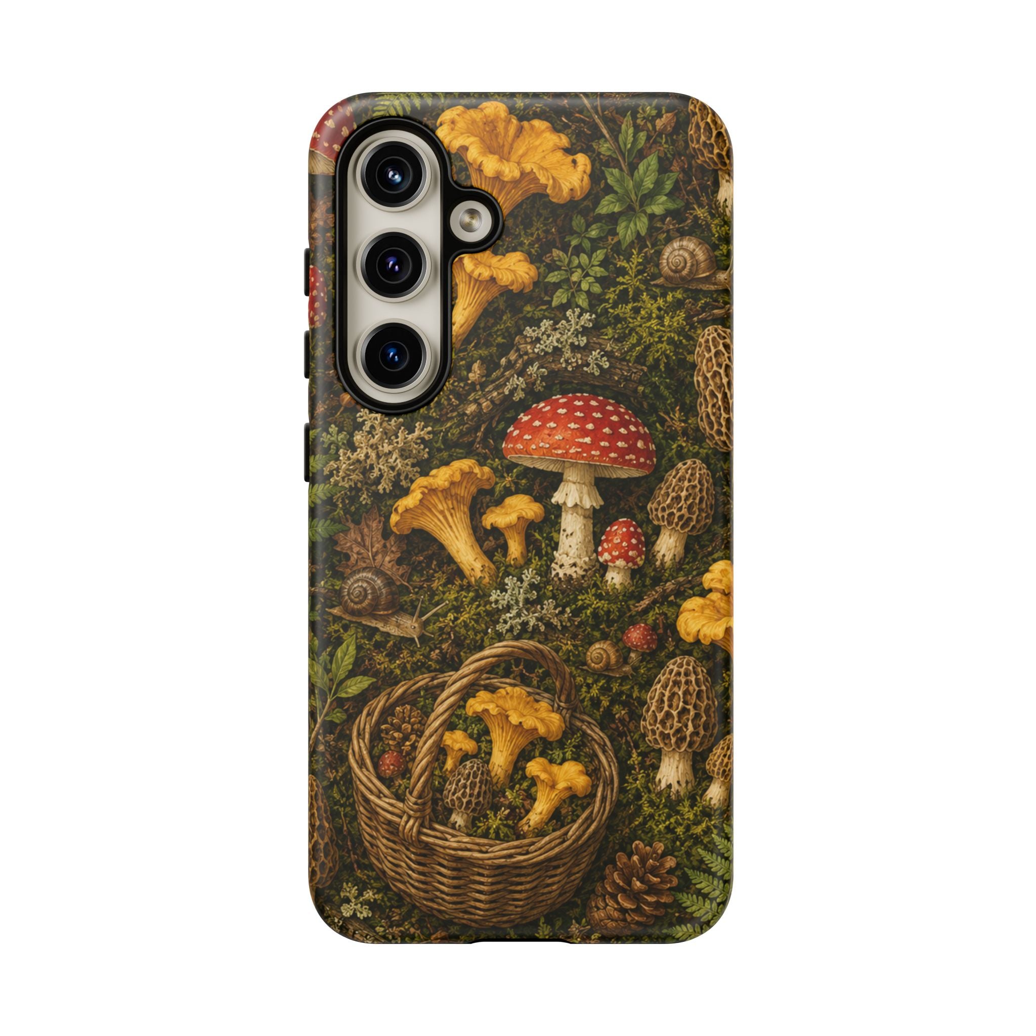 Mushroom Forage Phone Case — Vintage Forest Wild Mushroom Pattern