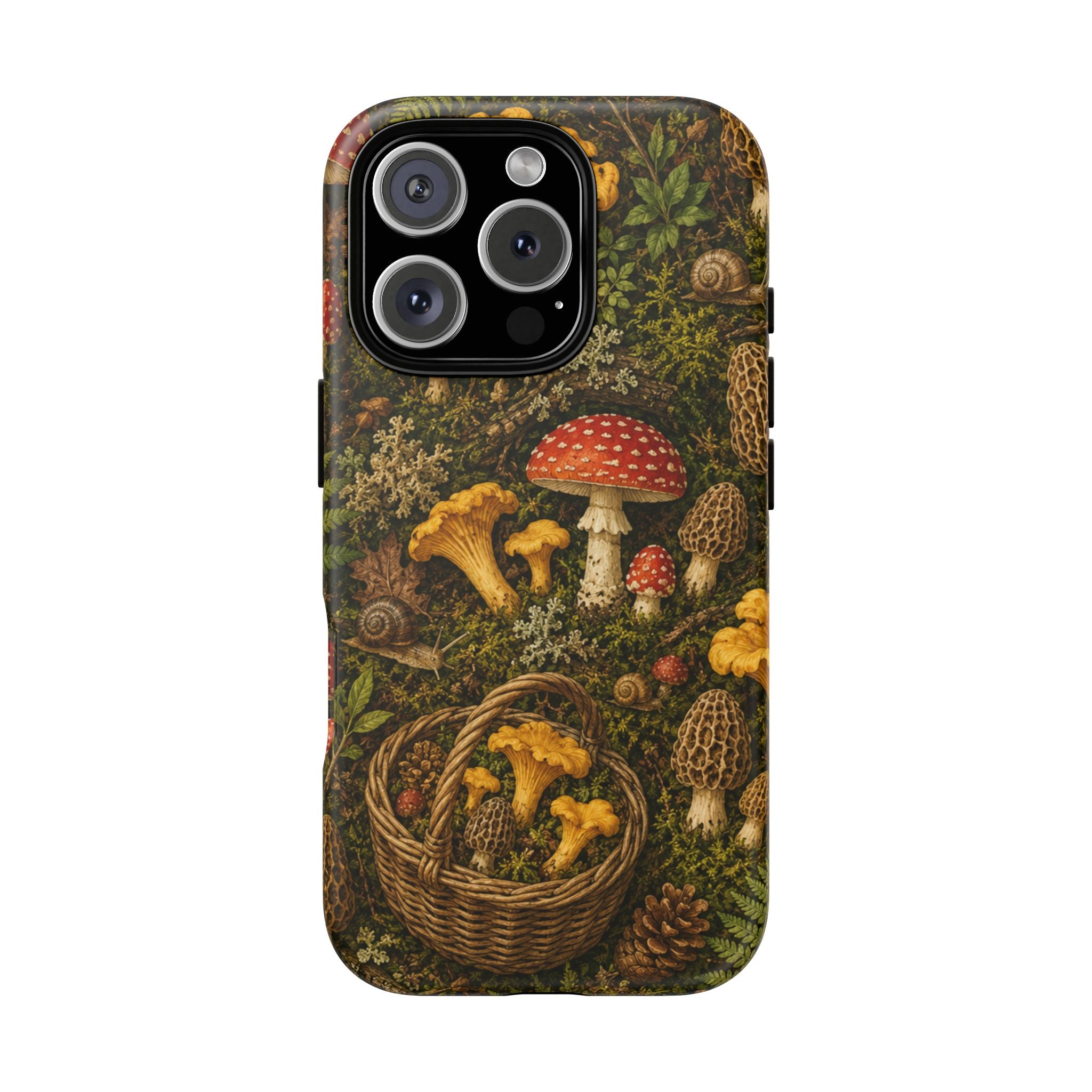 Mushroom Forage Phone Case — Vintage Forest Wild Mushroom Pattern