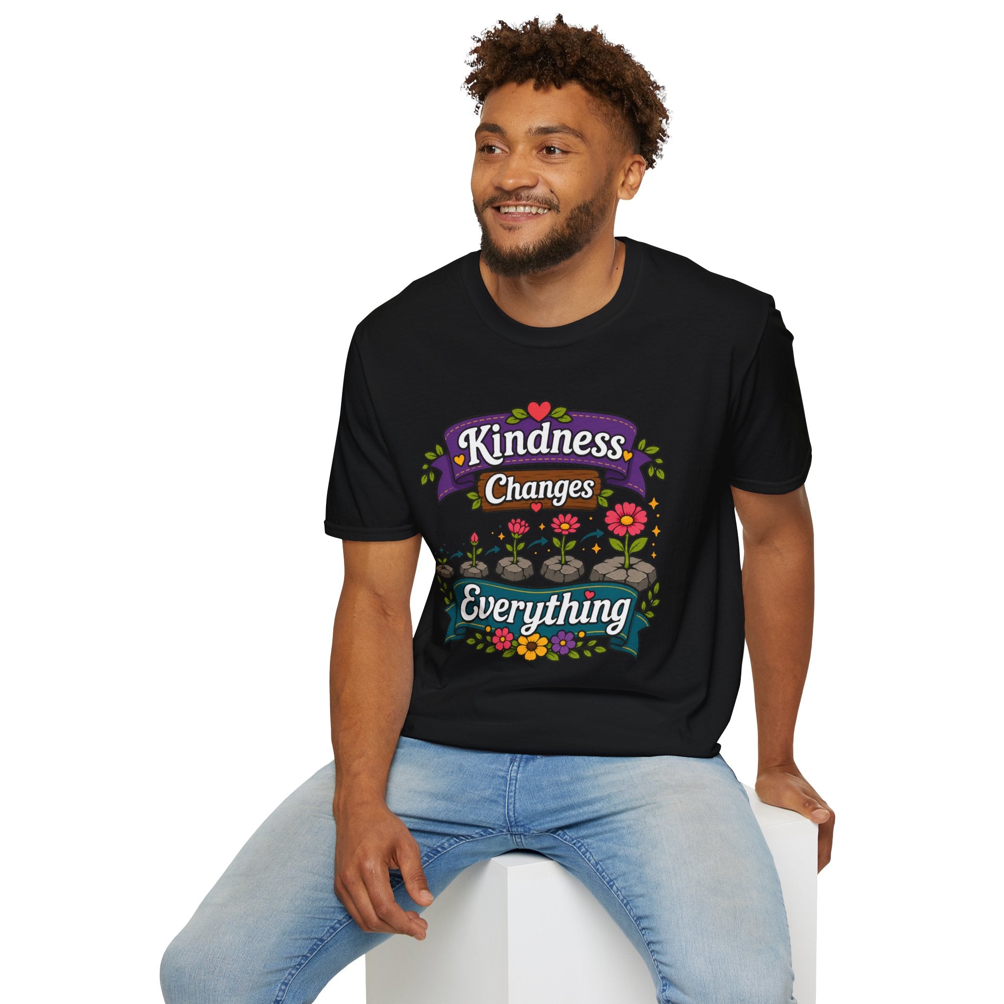 Kindness Changes Everything T‑Shirt — Floral Positive Message Tee