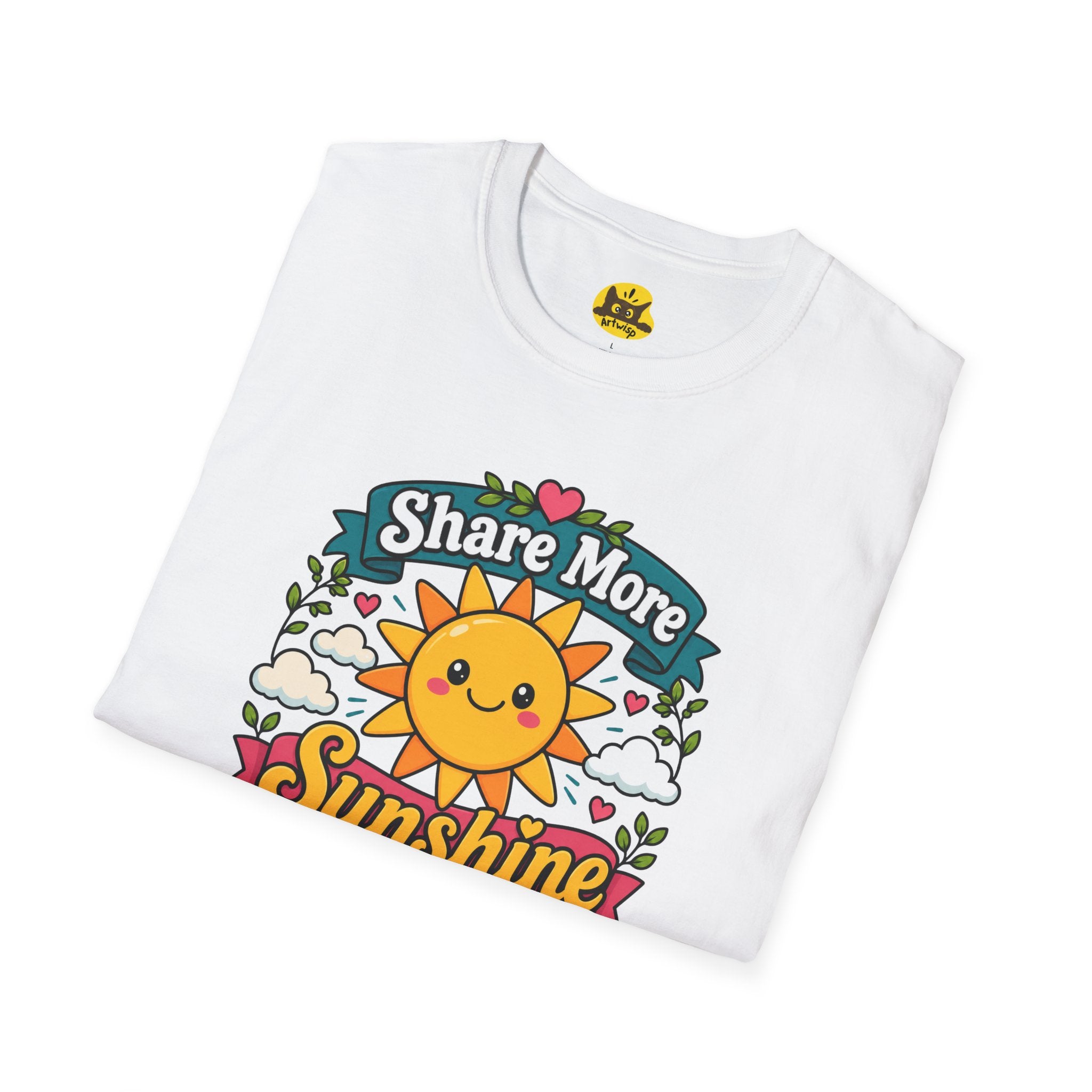 Sunshine T-Shirt — "Share More Sunshine" Cute Retro Sun Graphic Tee
