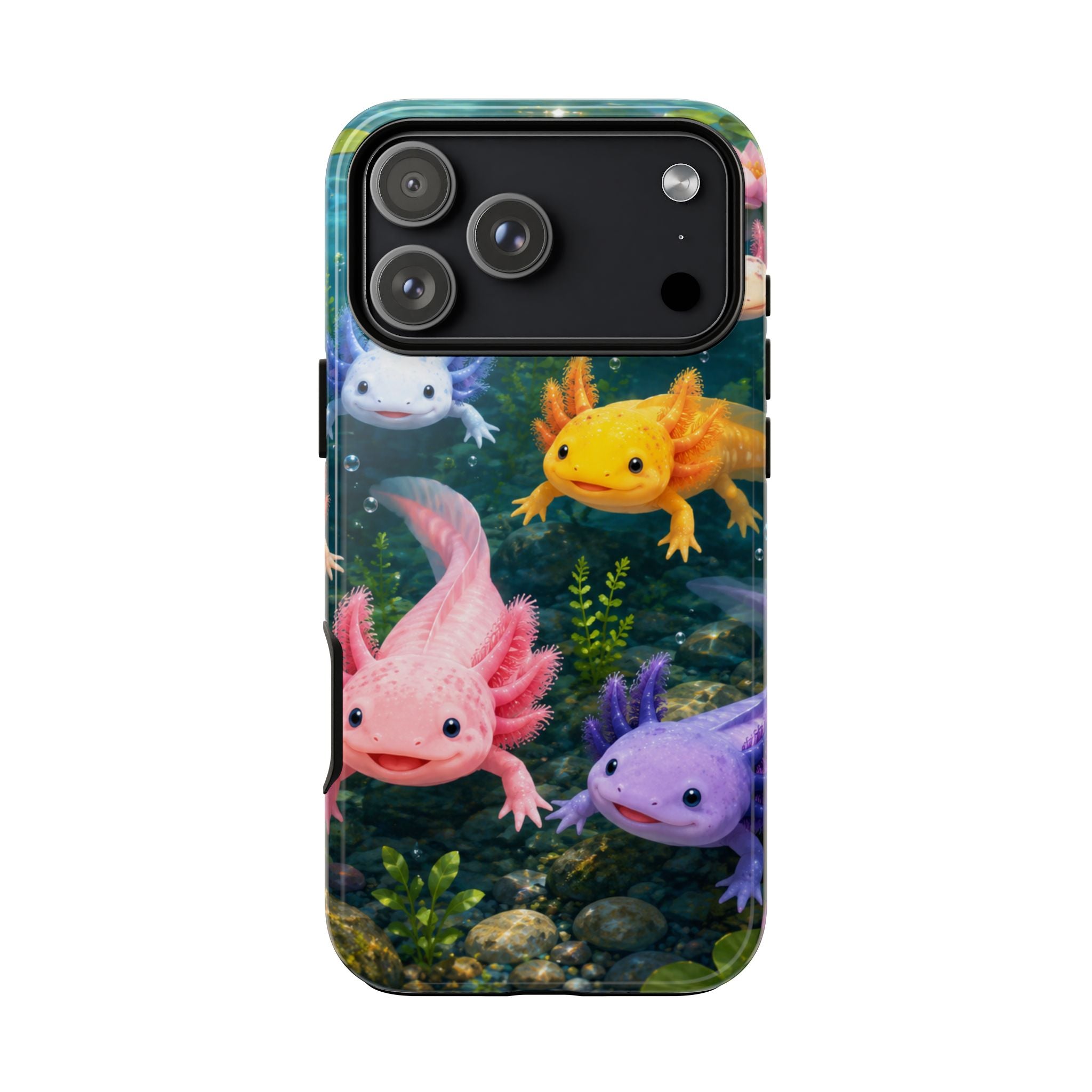 Tough Axolotl Phone Case — Cute Colorful Axolotl Waterproof Protective Phone Cover