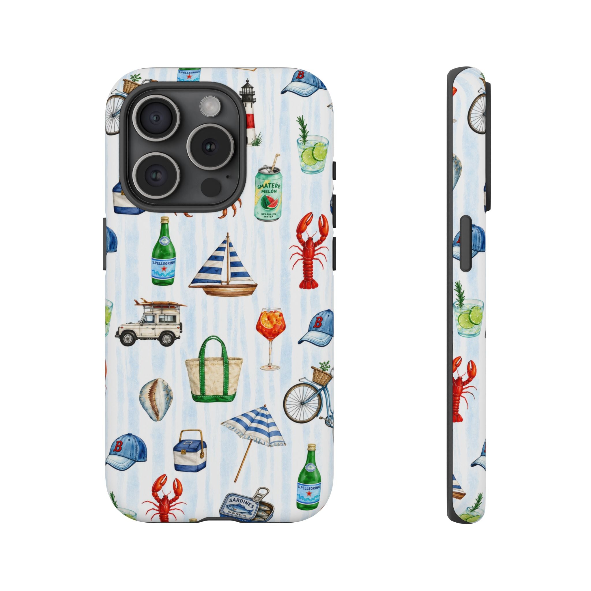 Nautical Summer Phone Case — Coastal Crab & Lobster Pattern