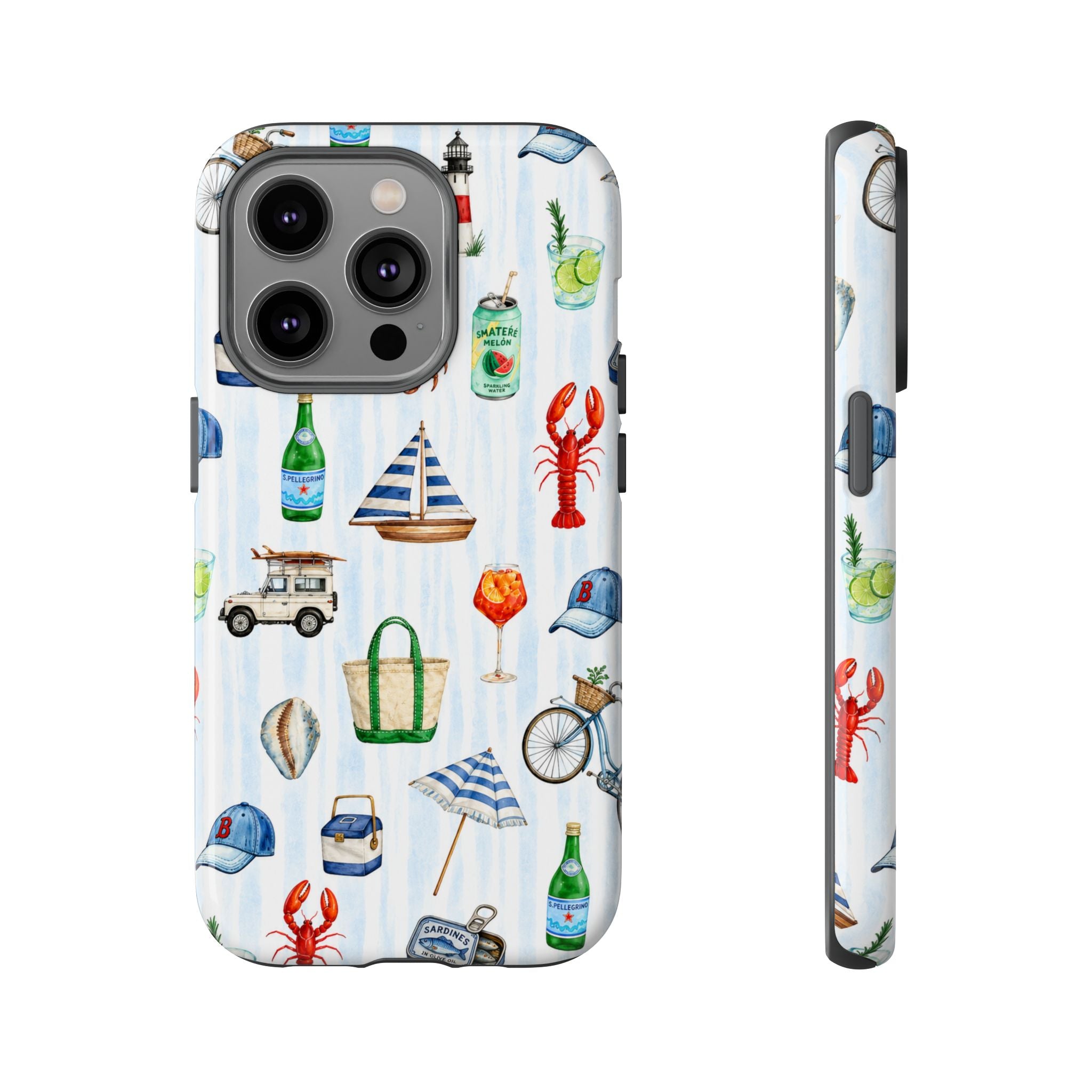 Nautical Summer Phone Case — Coastal Crab & Lobster Pattern