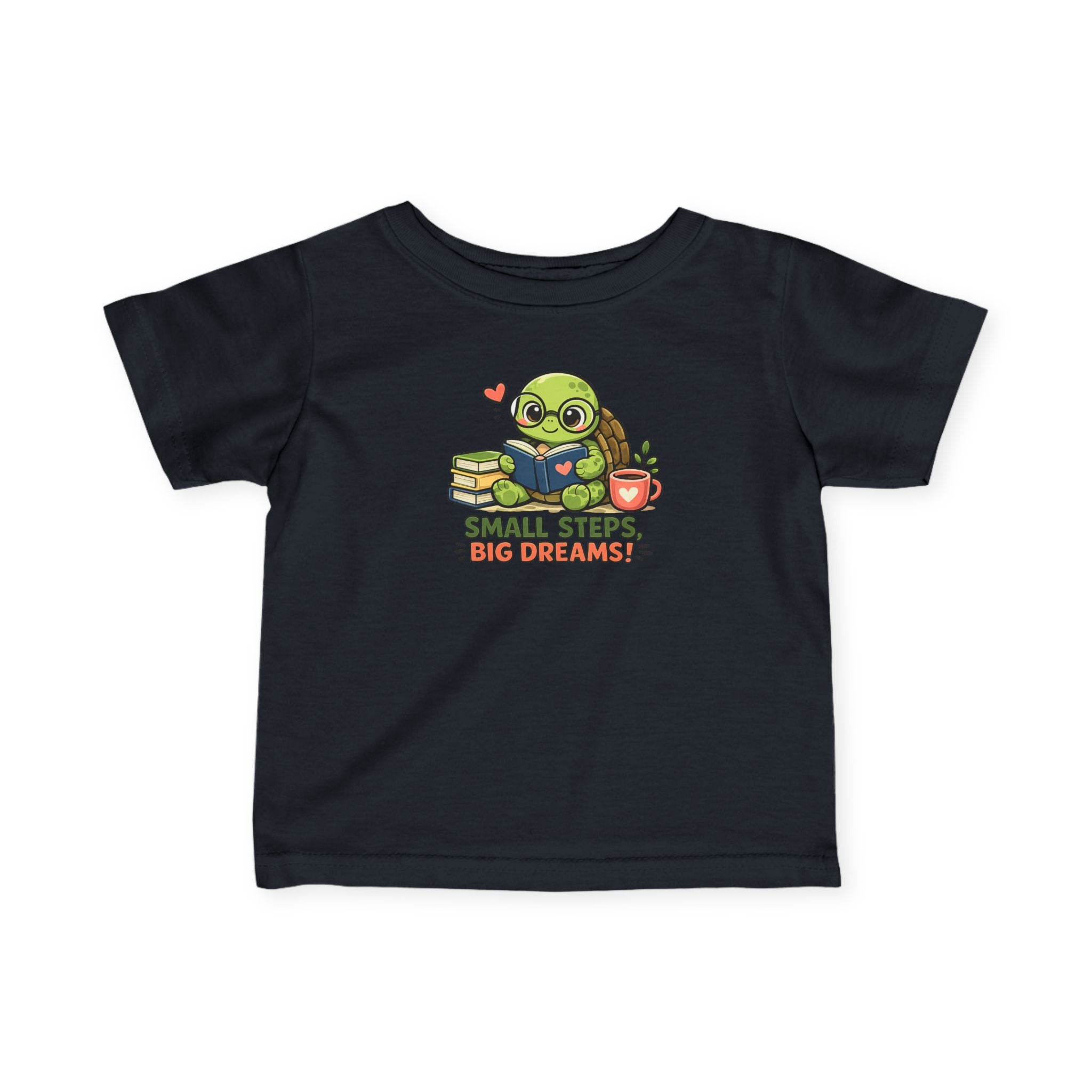 Infant Tee — Cute Turtle "Small Steps, Big Dreams" Baby Gift Shirt