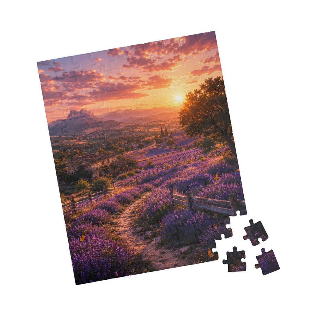 Lavender Sunset Puzzle — Scenic Landscape Jigsaw (110–1014 Pieces)