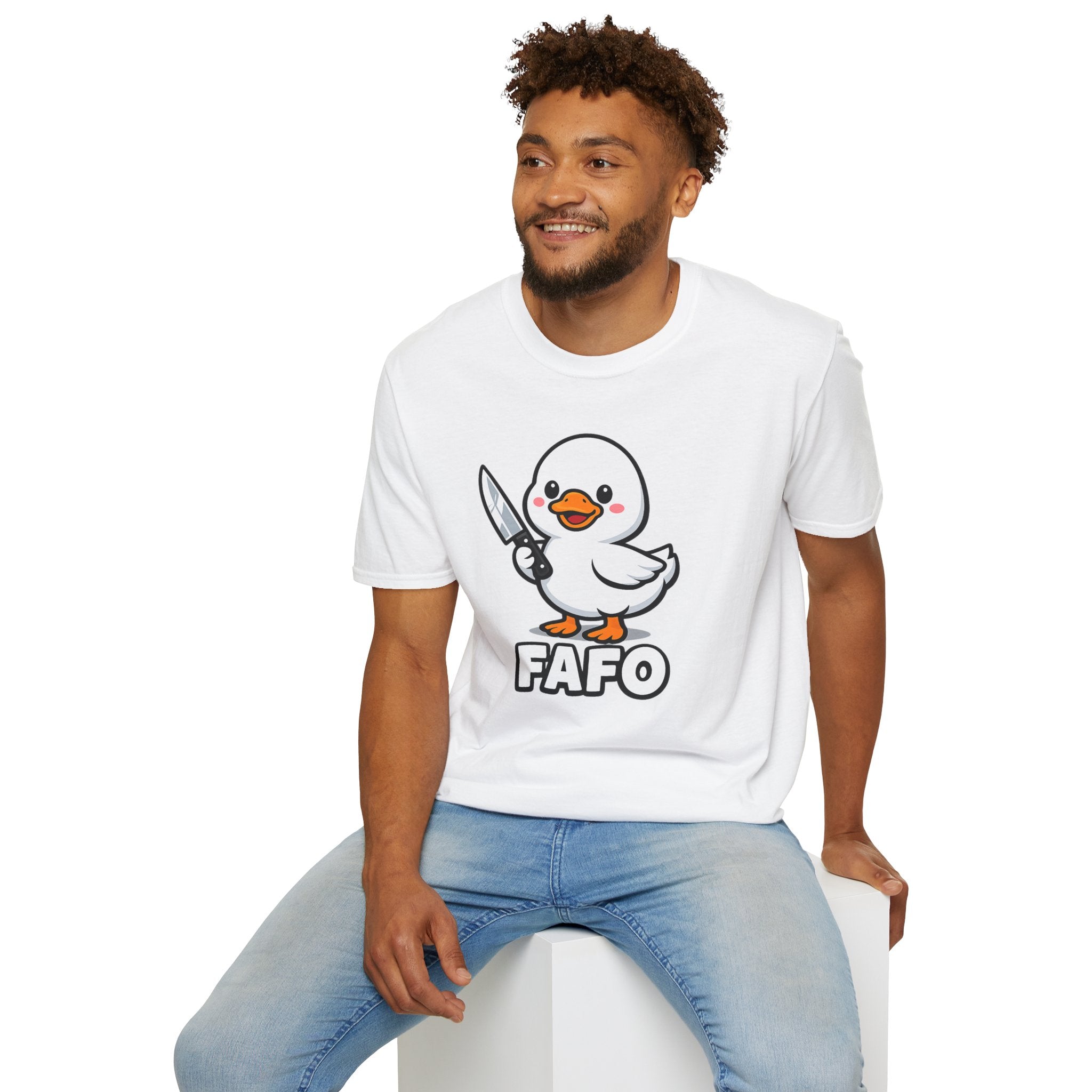 Duck with Knife T-Shirt – Cute FAFO Graphic Tee