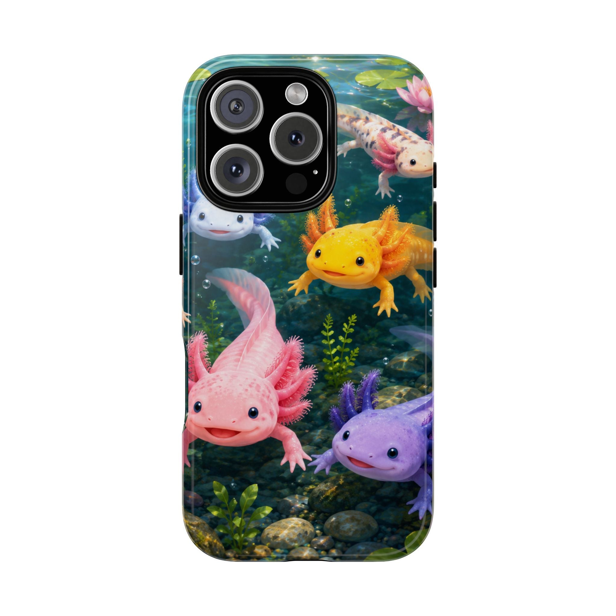 Tough Axolotl Phone Case — Cute Colorful Axolotl Waterproof Protective Phone Cover