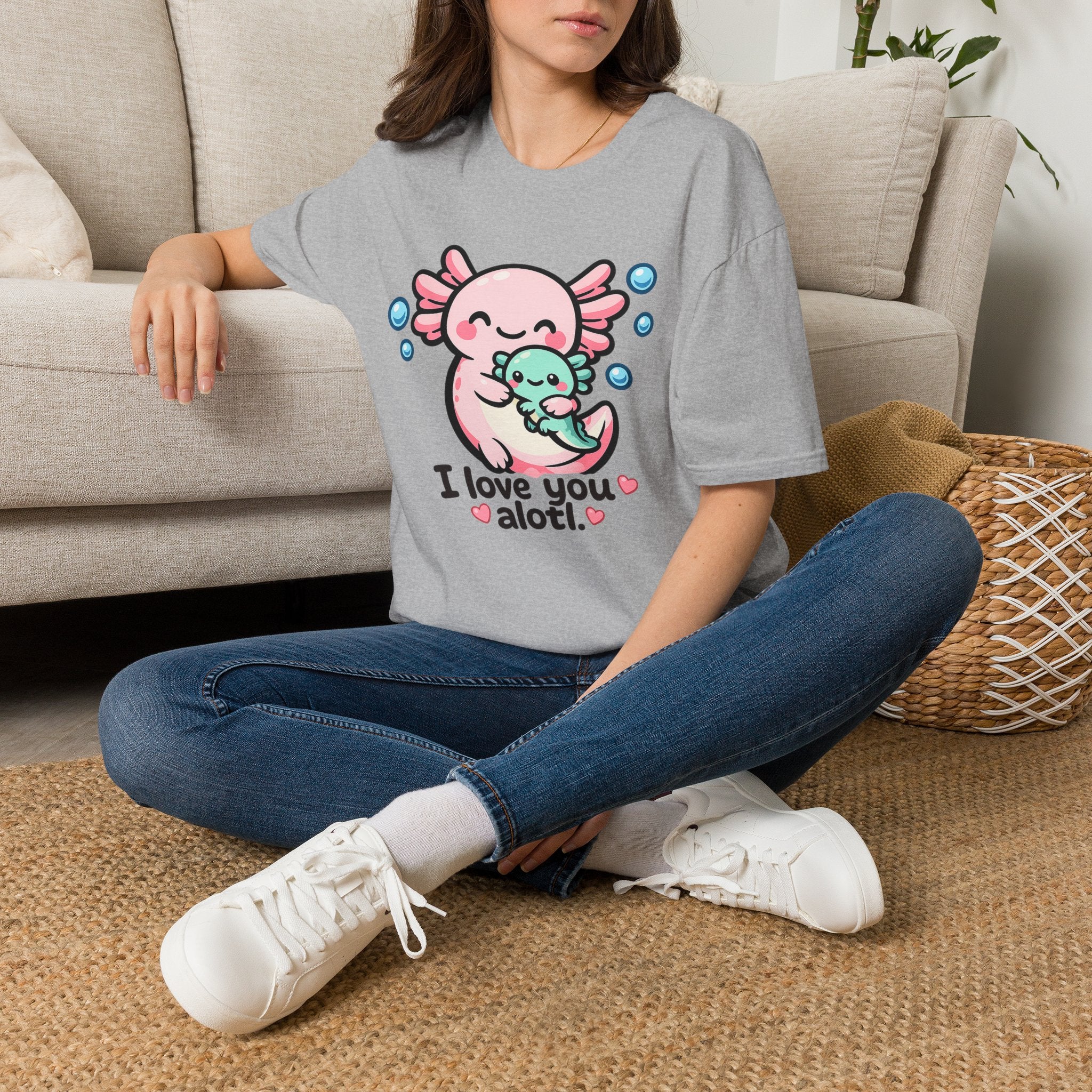 "I love you a lotl" Cute Axolotl Family Tee