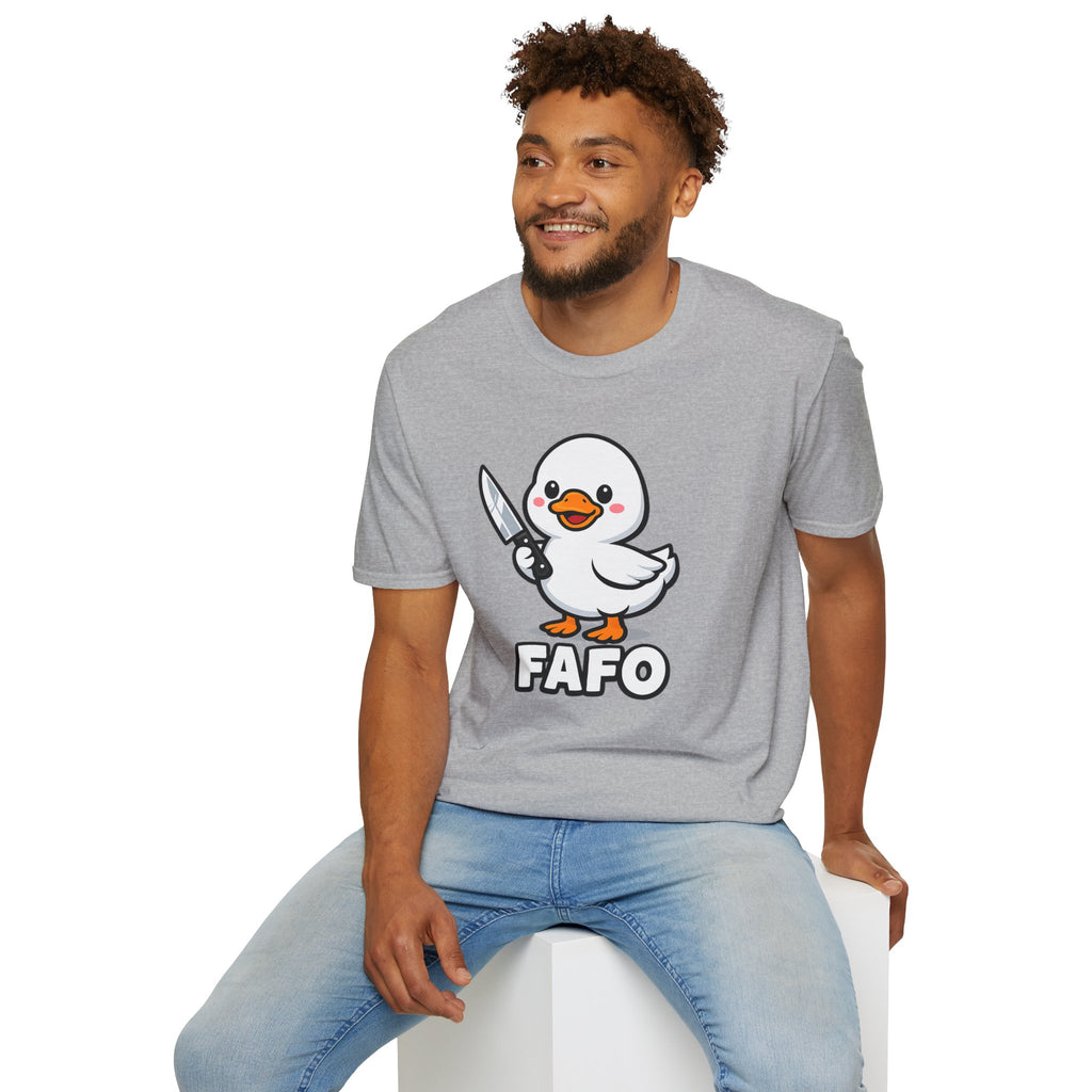 Duck with Knife T-Shirt – Cute FAFO Graphic Tee