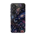 Cosmic Garden Tough Phone Case — Floral Galaxy Phone Protective Cover