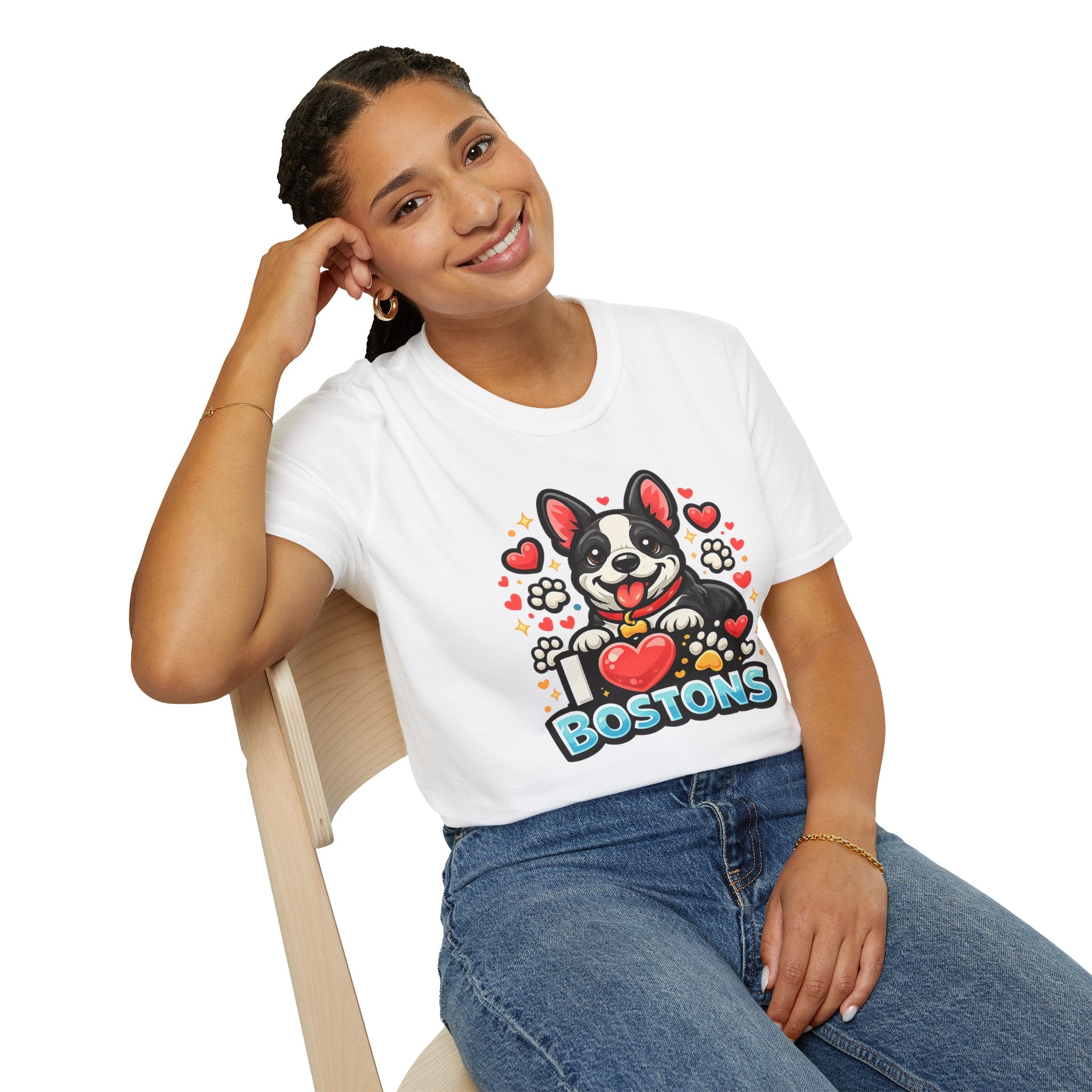 Boston Terrier T-Shirt — Cute "I ♥ Bostons" Dog Lover Tee