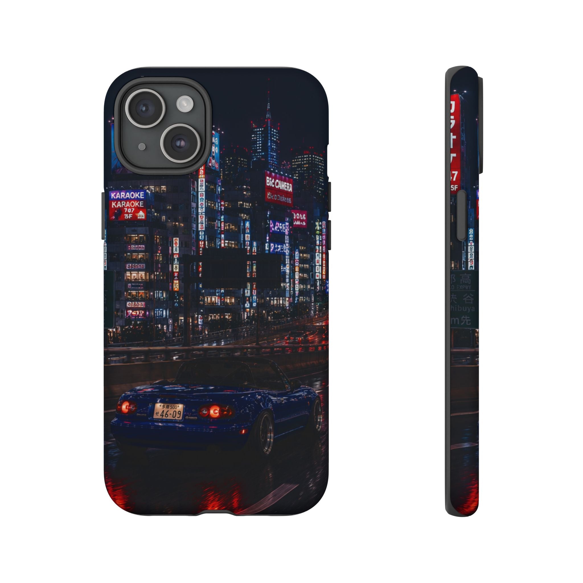 Tokyo Phone Case - Neon City Night Racer (Protective Tough Case)