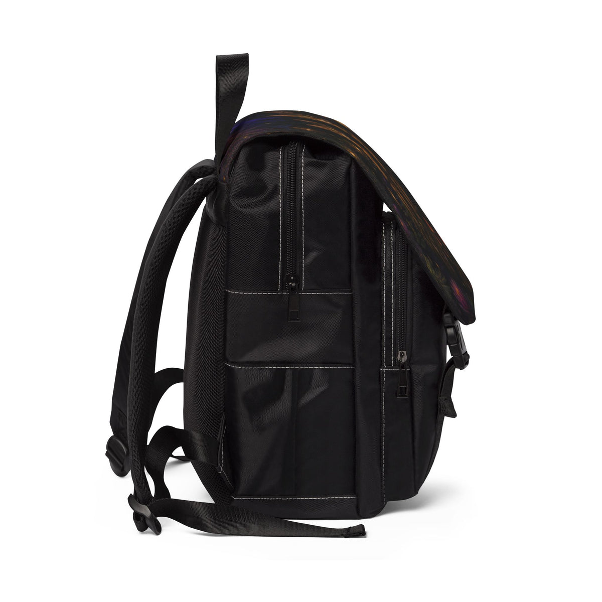Mystic Cat Night Backpack — Floral Moonlight Shoulder Bag