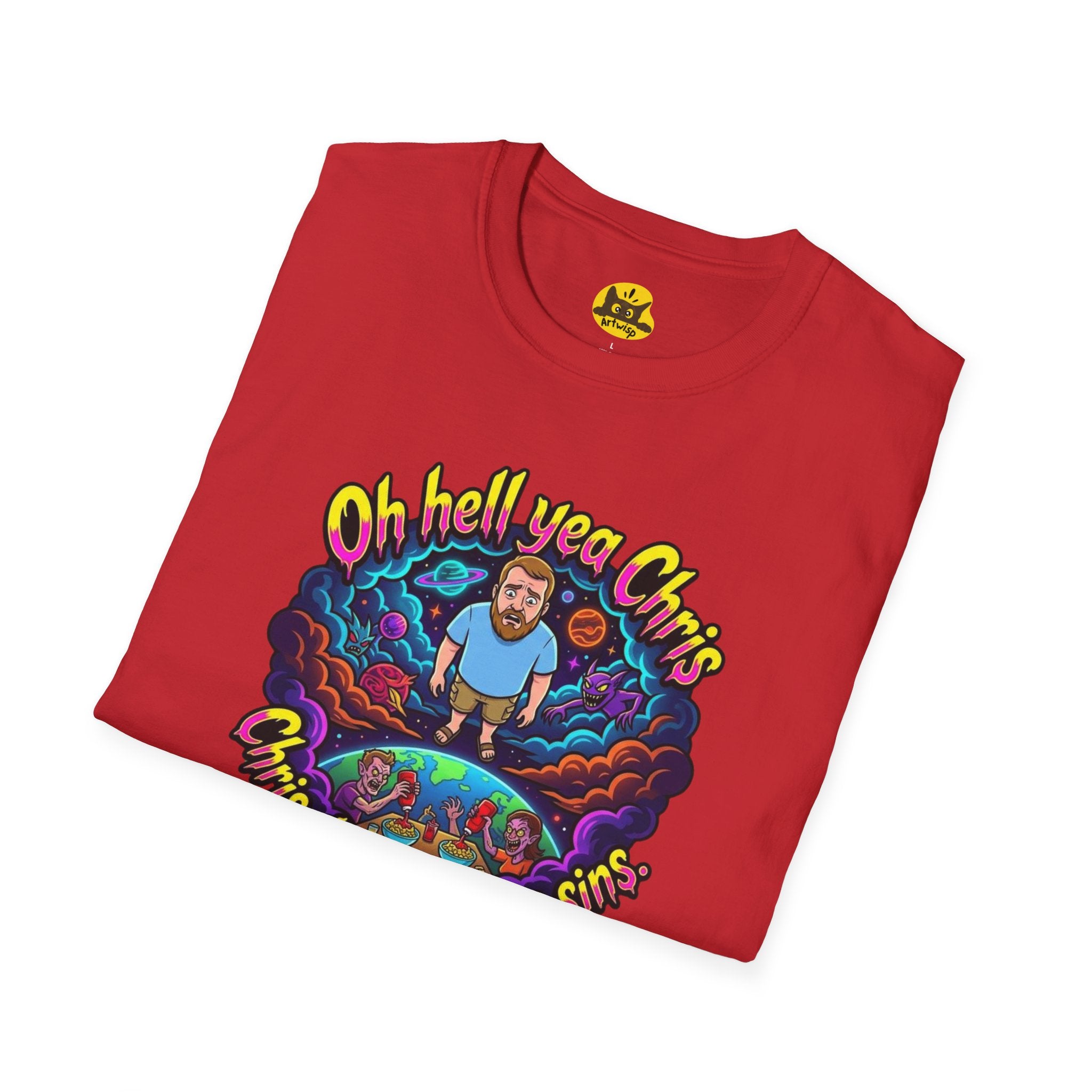 T‑Shirt — “Oh Hell Yea Chris” Retro Psychedelic Graphic Tee