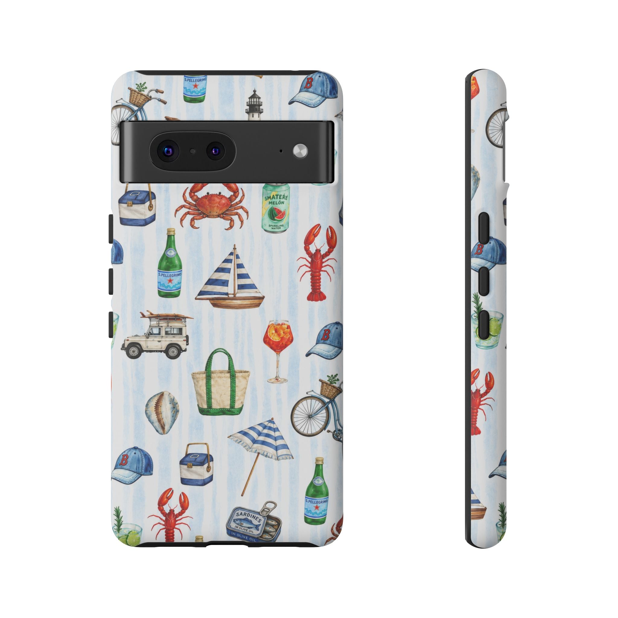 Nautical Summer Phone Case — Coastal Crab & Lobster Pattern