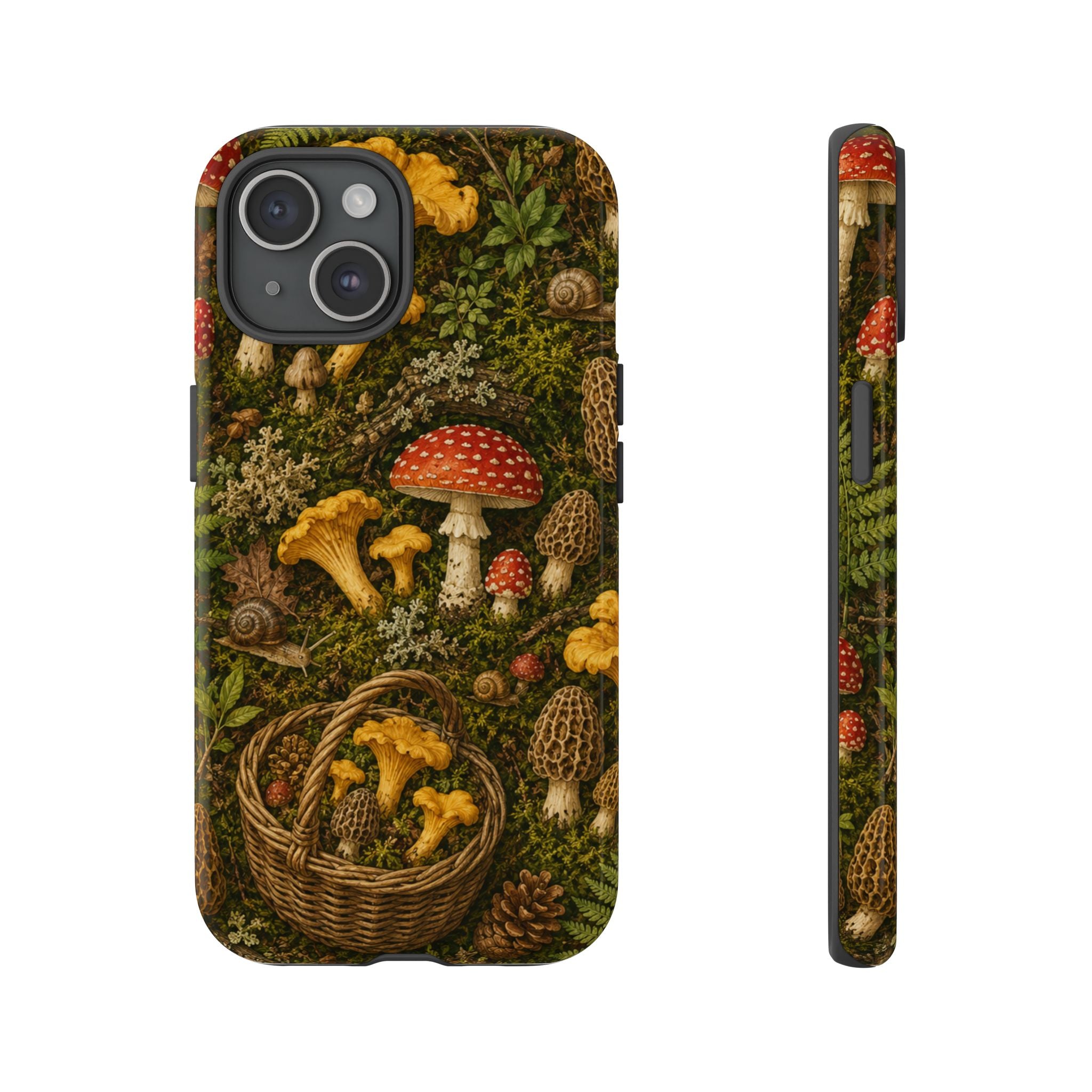 Mushroom Forage Phone Case — Vintage Forest Wild Mushroom Pattern