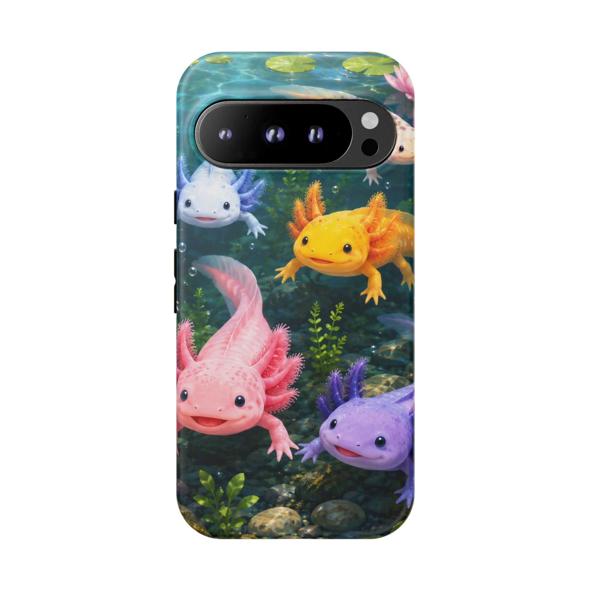 Tough Axolotl Phone Case — Cute Colorful Axolotl Waterproof Protective Phone Cover