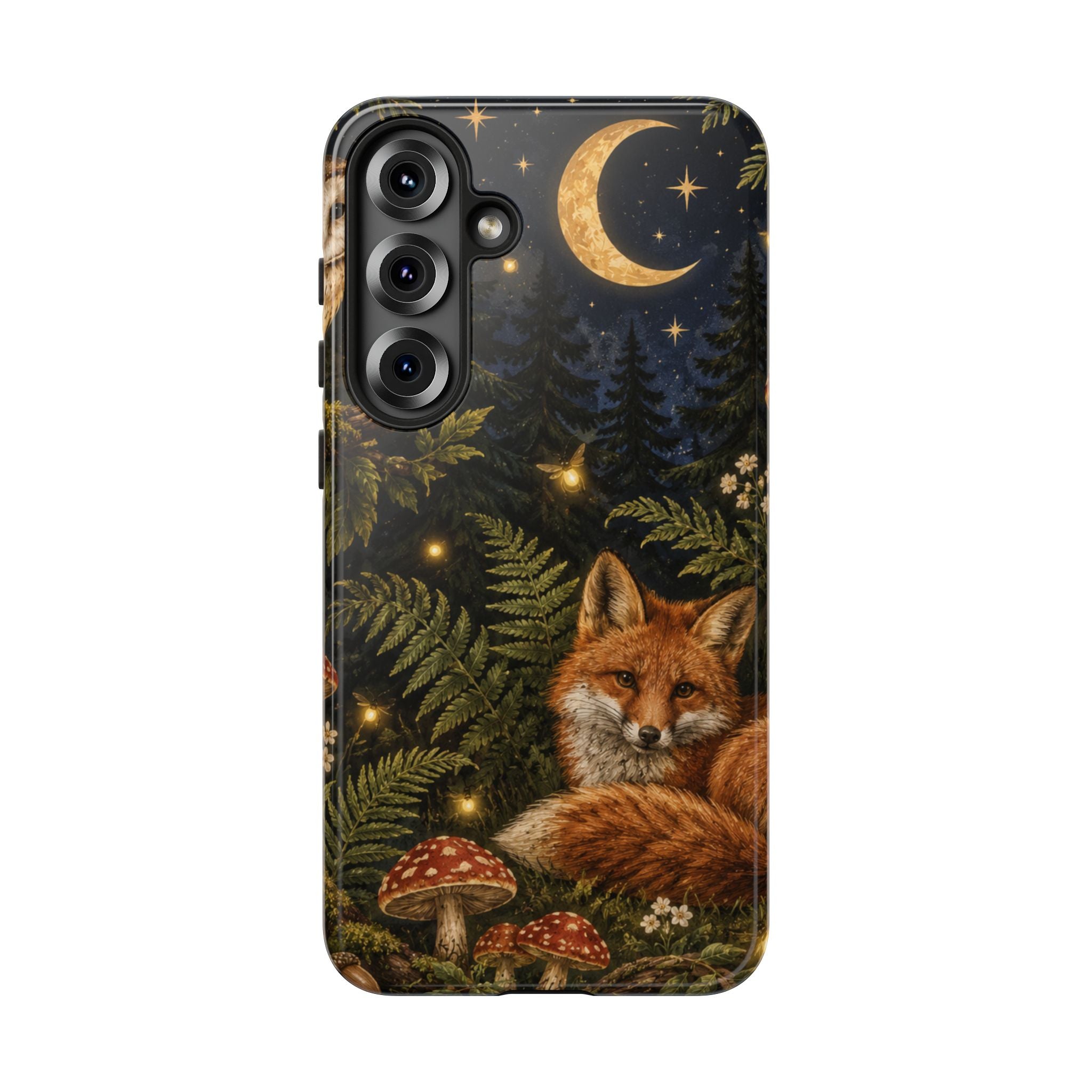 Fox Forest Tough Phone Case — Moonlit Woodland Protective Phone Cover
