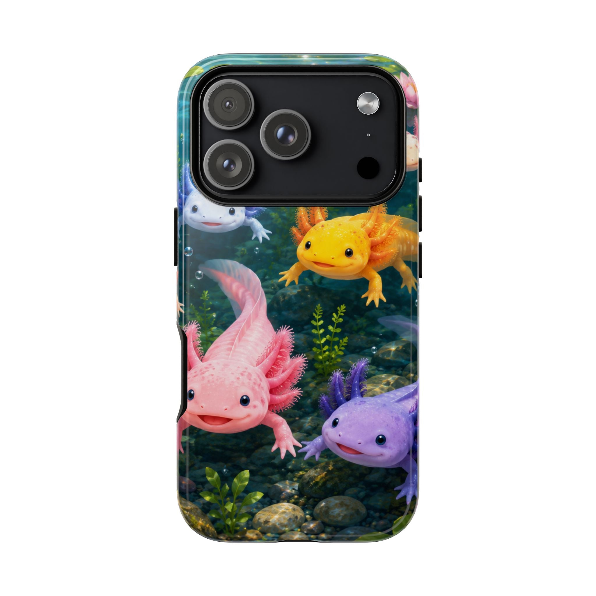 Tough Axolotl Phone Case — Cute Colorful Axolotl Waterproof Protective Phone Cover