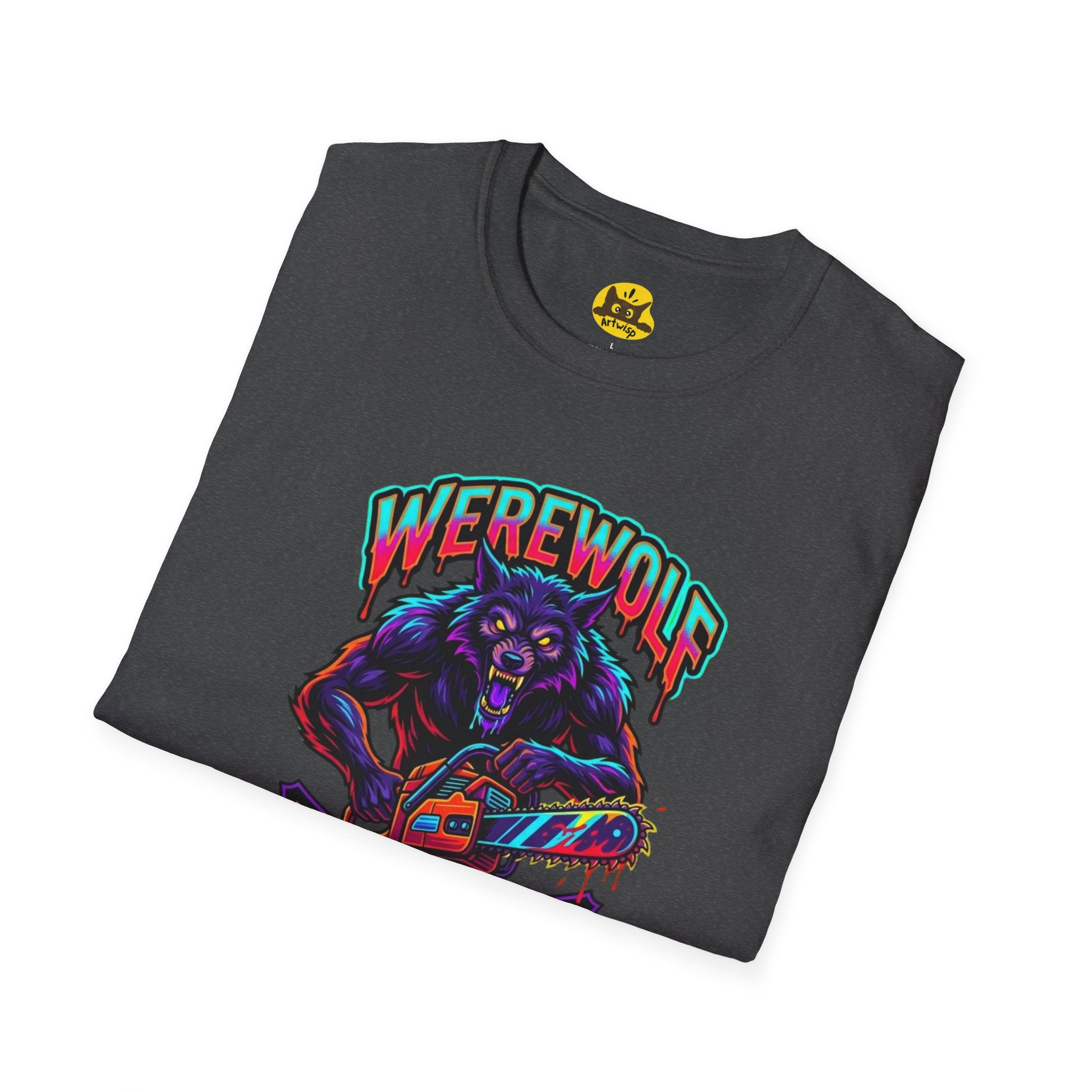 Werewolf T-Shirt — "Werewolf with a Chainsaw" Retro Horror Graphic Tee