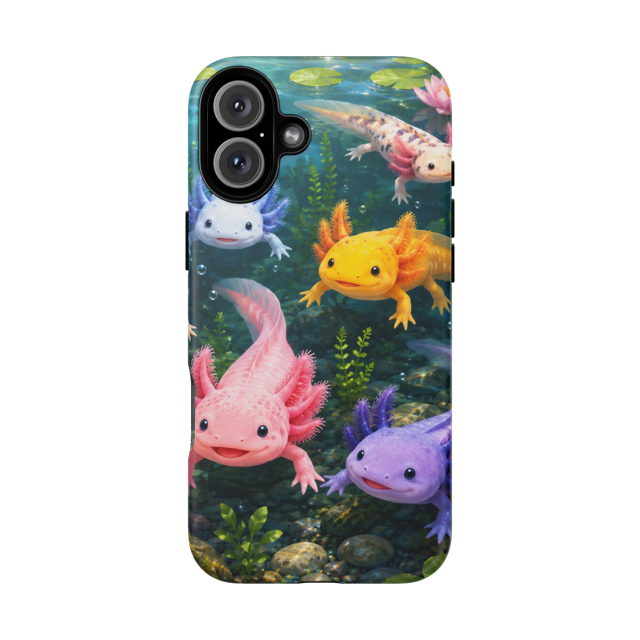 Tough Axolotl Phone Case — Cute Colorful Axolotl Waterproof Protective Phone Cover