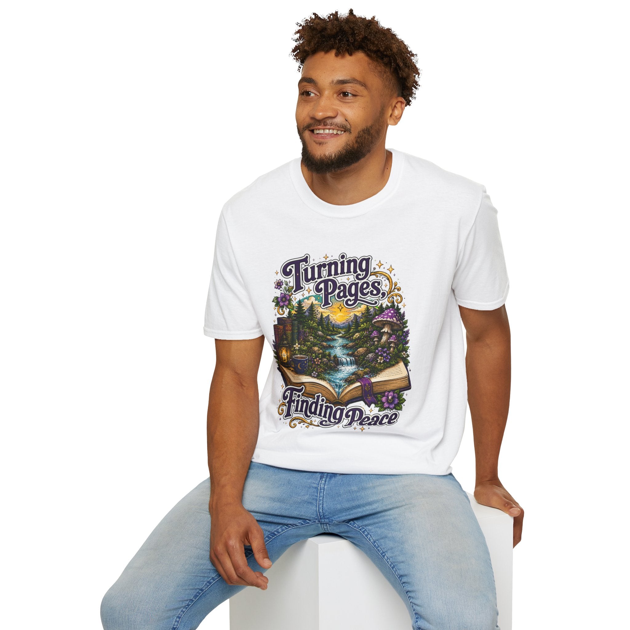 Turning Pages T‑Shirt — "Turning Pages, Finding Peace" Booklover Tee