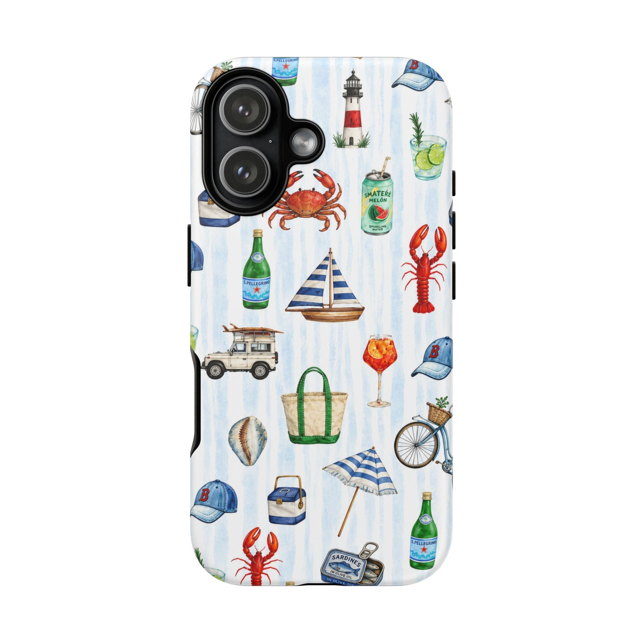 Nautical Summer Phone Case — Coastal Crab & Lobster Pattern