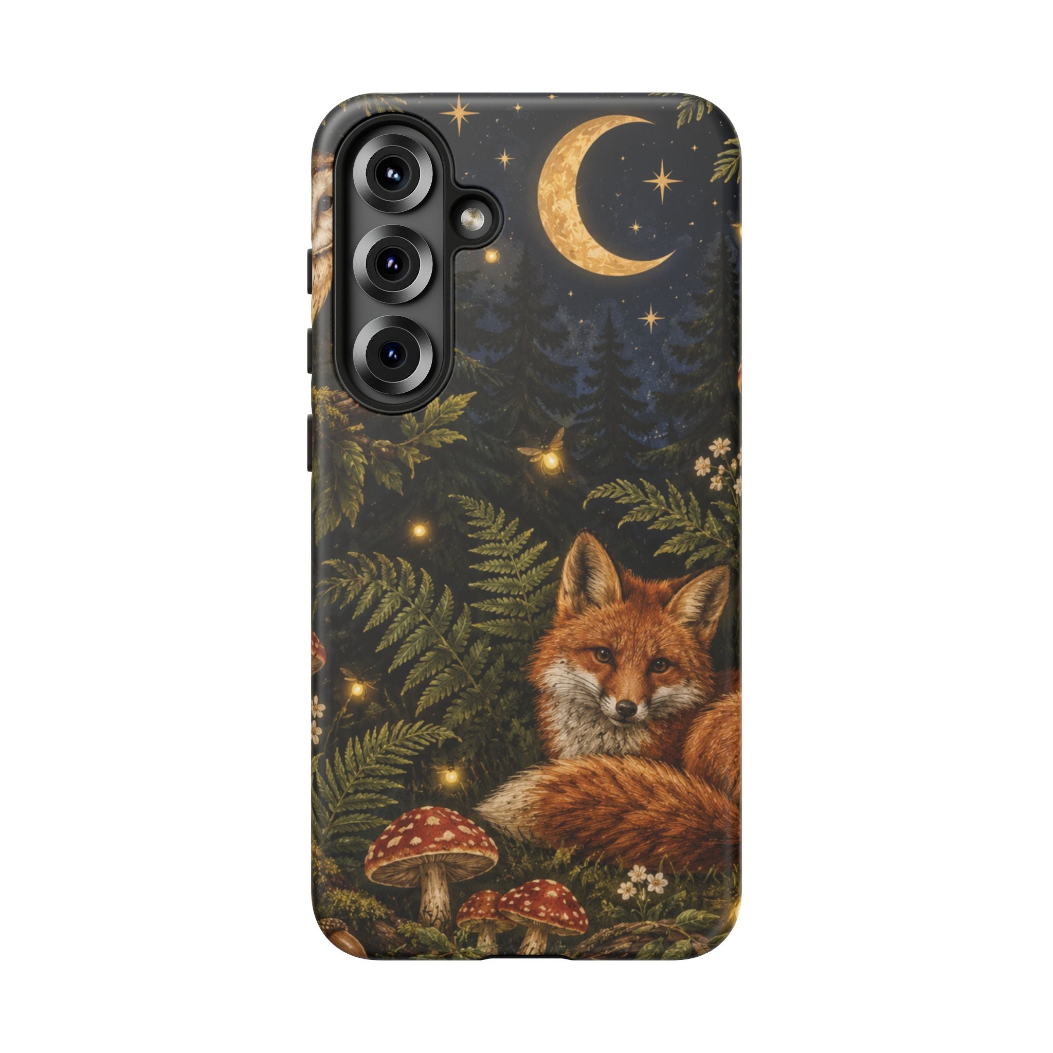 Fox Forest Tough Phone Case — Moonlit Woodland Protective Phone Cover