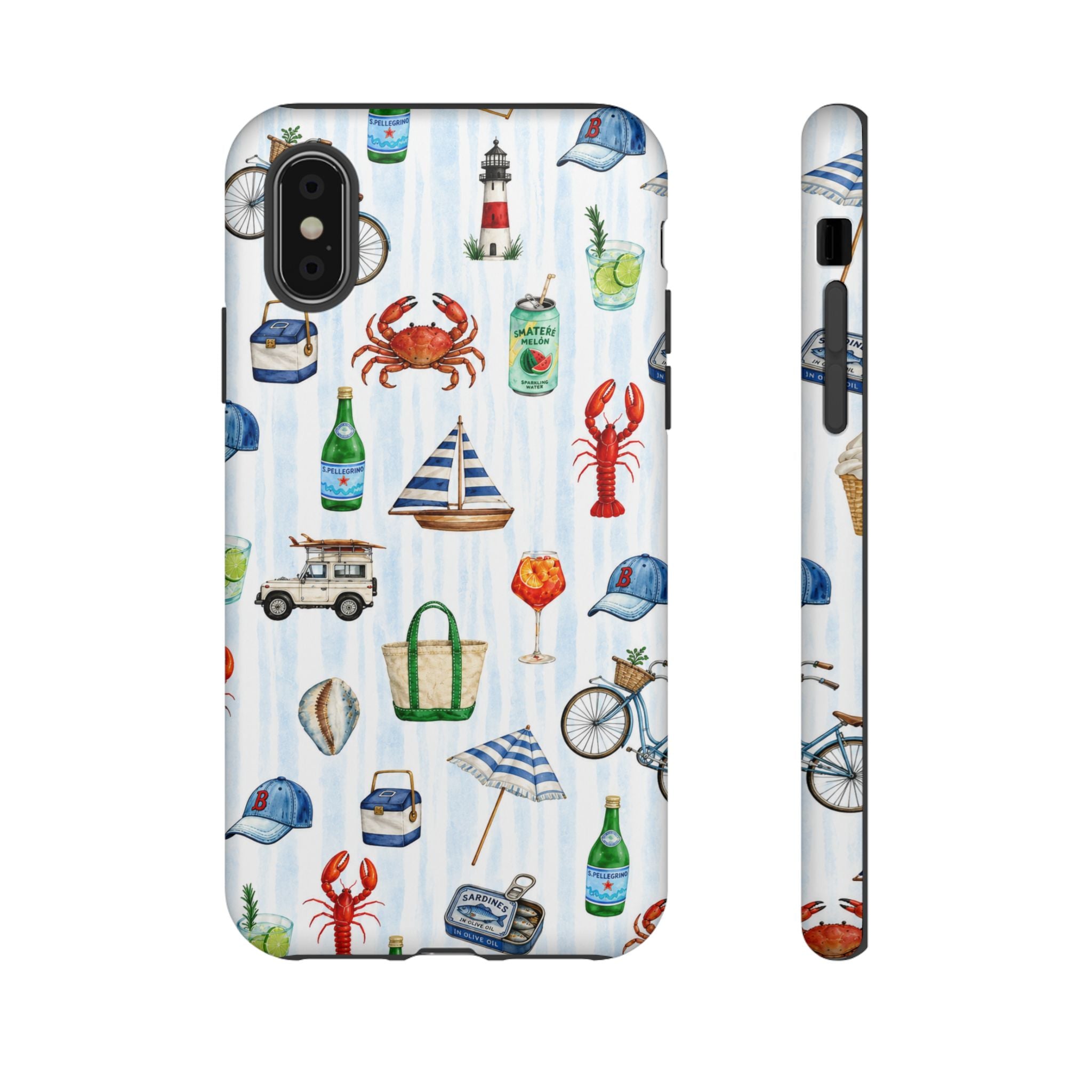 Nautical Summer Phone Case — Coastal Crab & Lobster Pattern