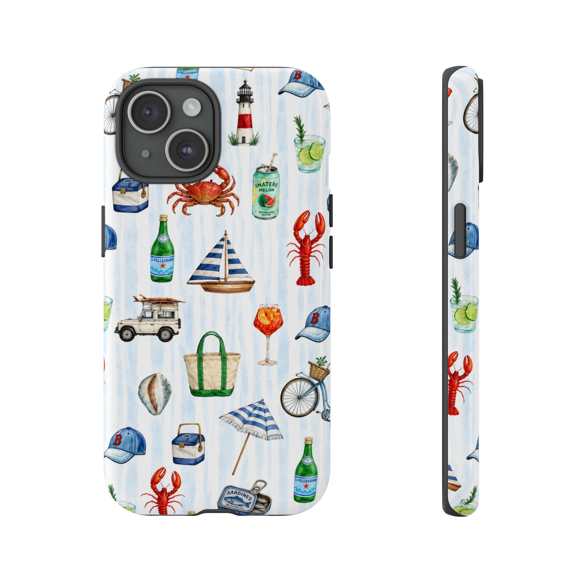 Nautical Summer Phone Case — Coastal Crab & Lobster Pattern