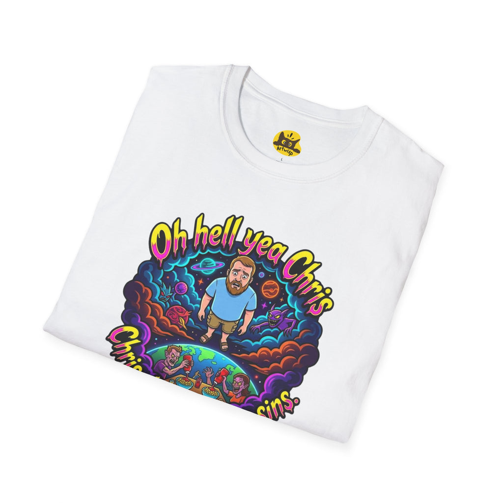 T‑Shirt — “Oh Hell Yea Chris” Retro Psychedelic Graphic Tee
