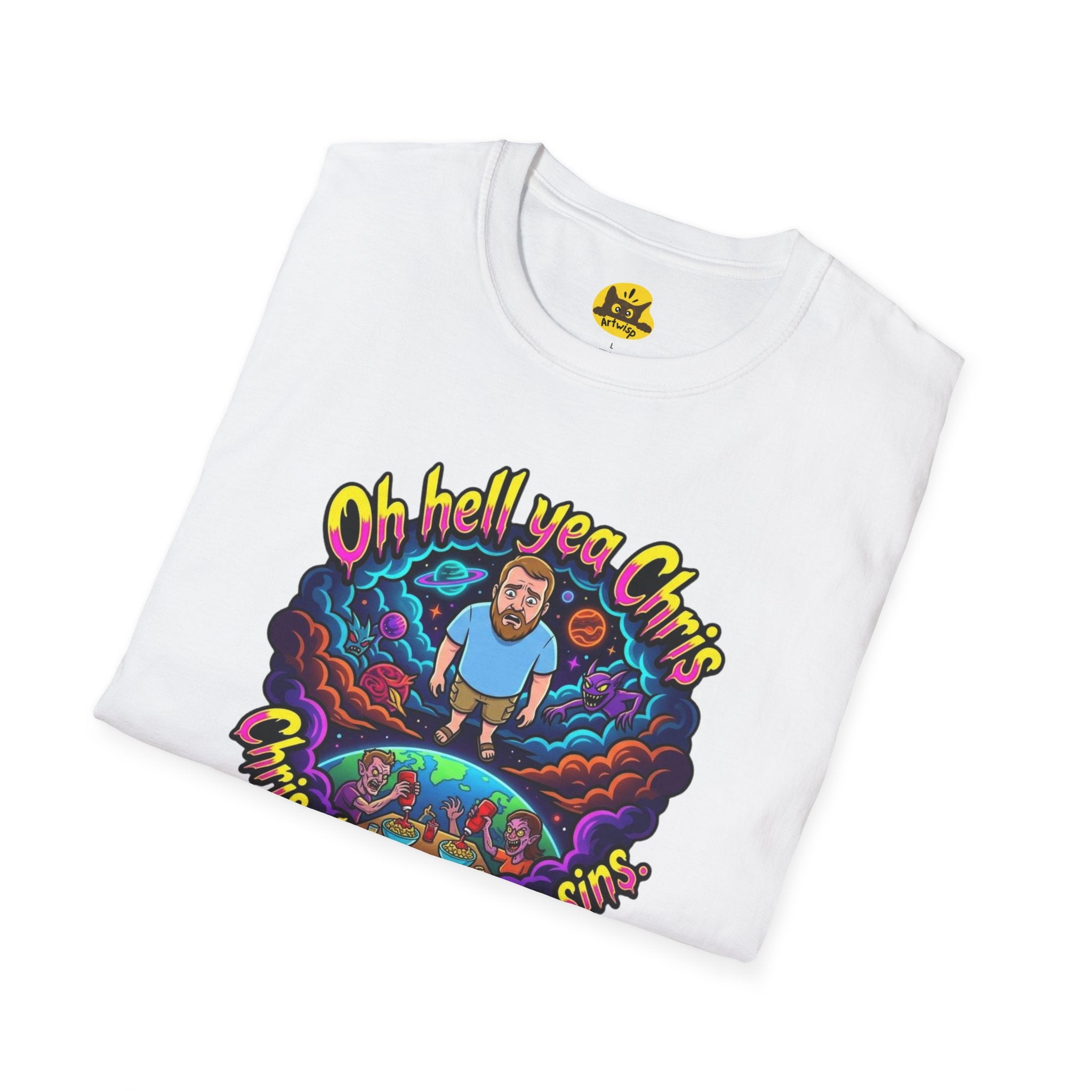 T‑Shirt — “Oh Hell Yea Chris” Retro Psychedelic Graphic Tee