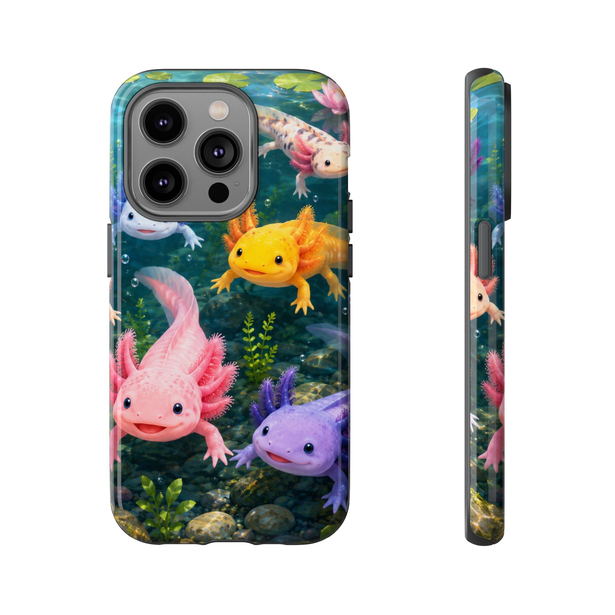 Tough Axolotl Phone Case — Cute Colorful Axolotl Waterproof Protective Phone Cover