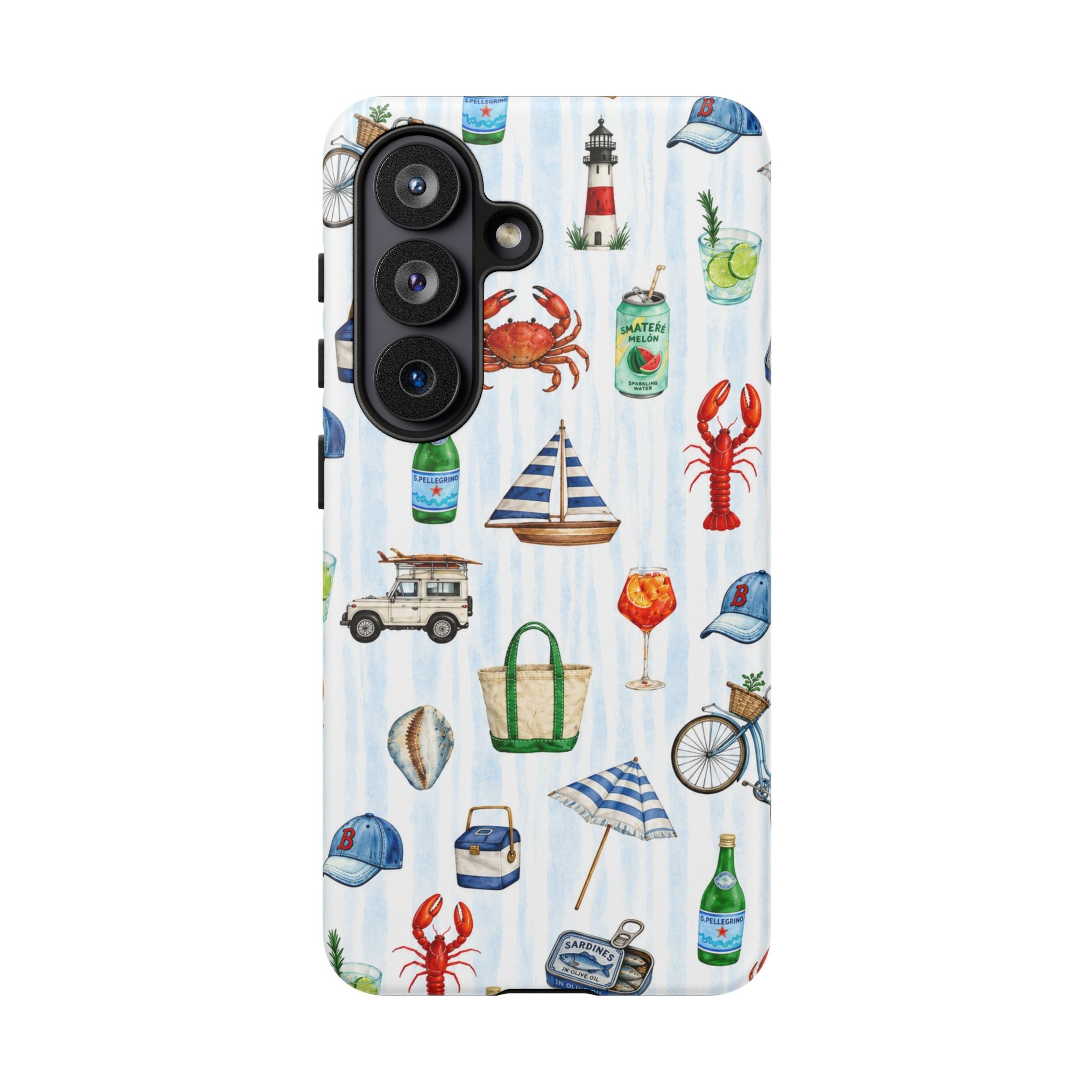 Nautical Summer Phone Case — Coastal Crab & Lobster Pattern