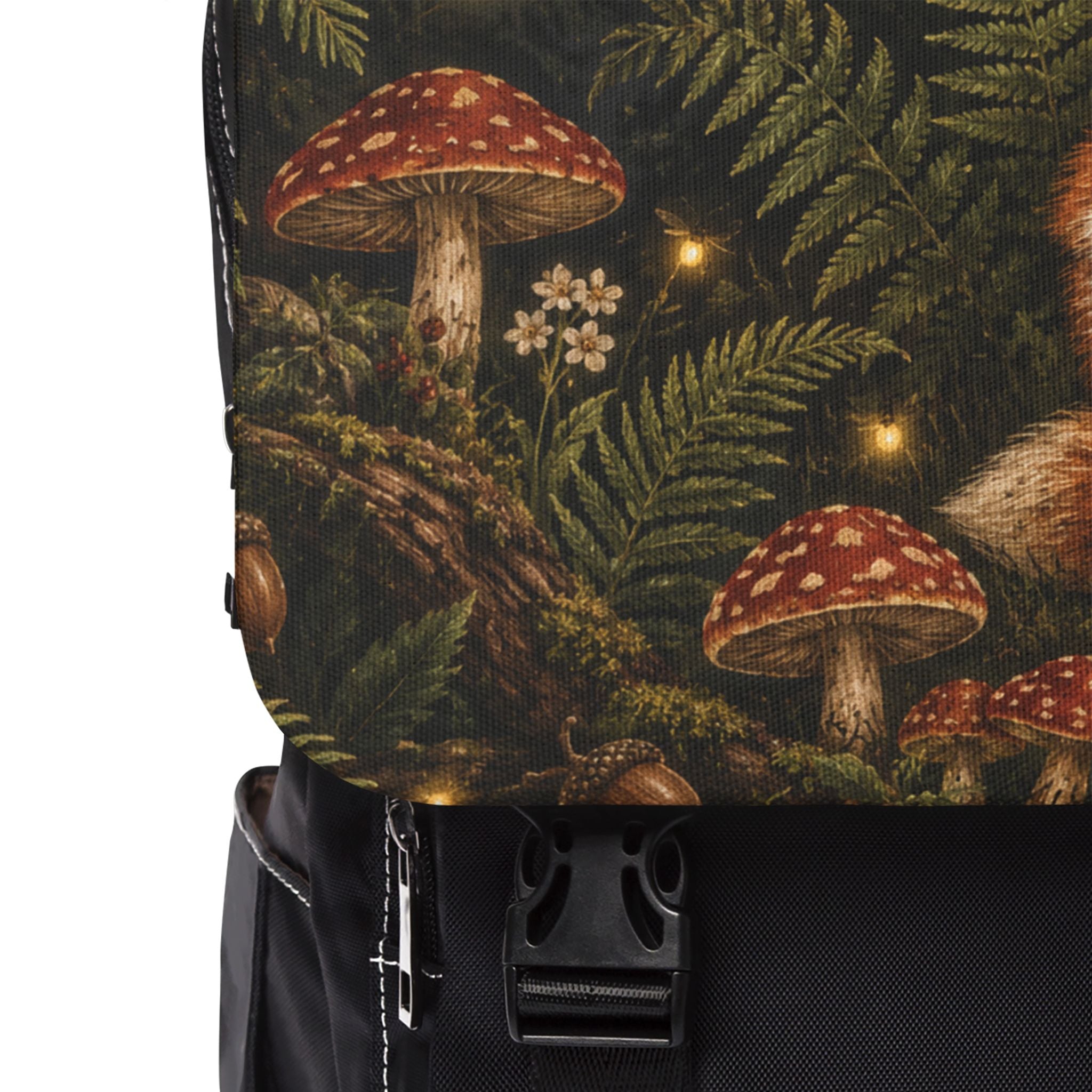 Fox & Mushroom Forest Shoulder Backpack