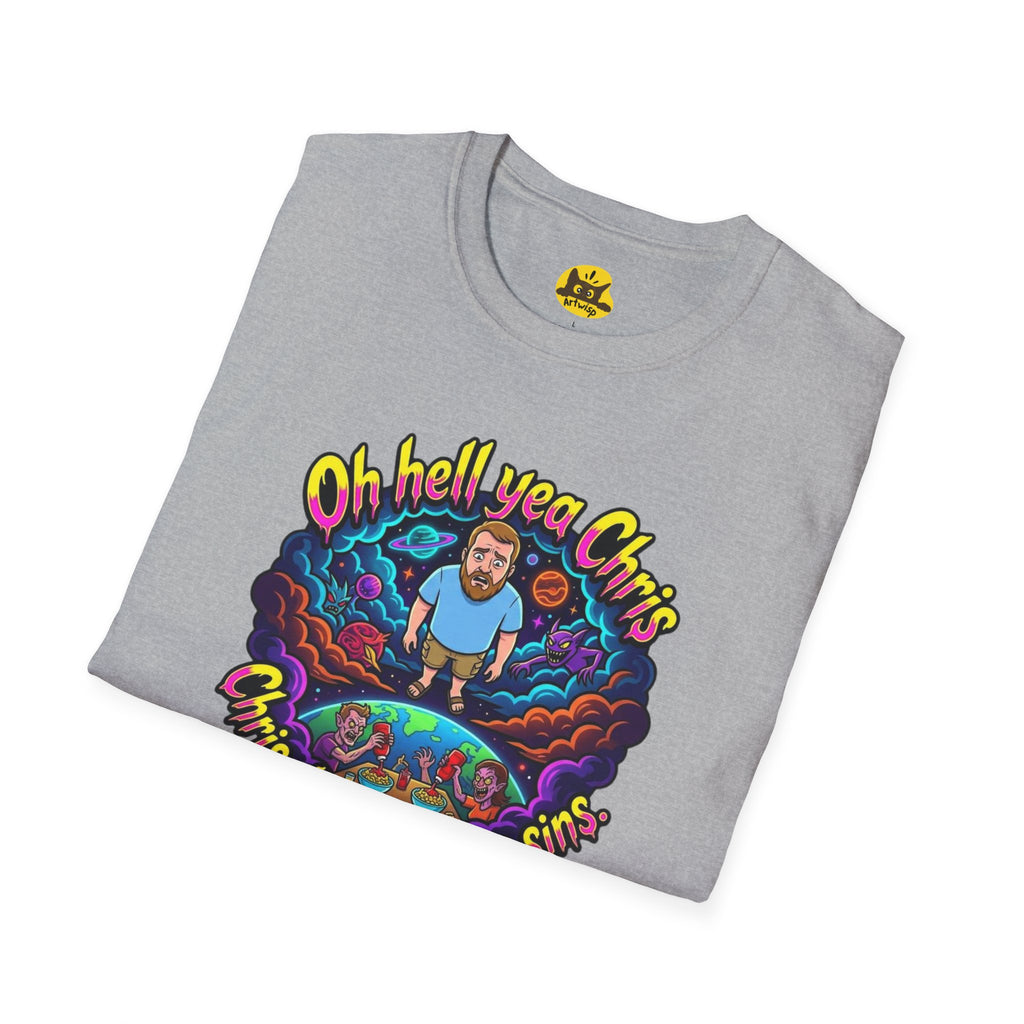 T‑Shirt — “Oh Hell Yea Chris” Retro Psychedelic Graphic Tee