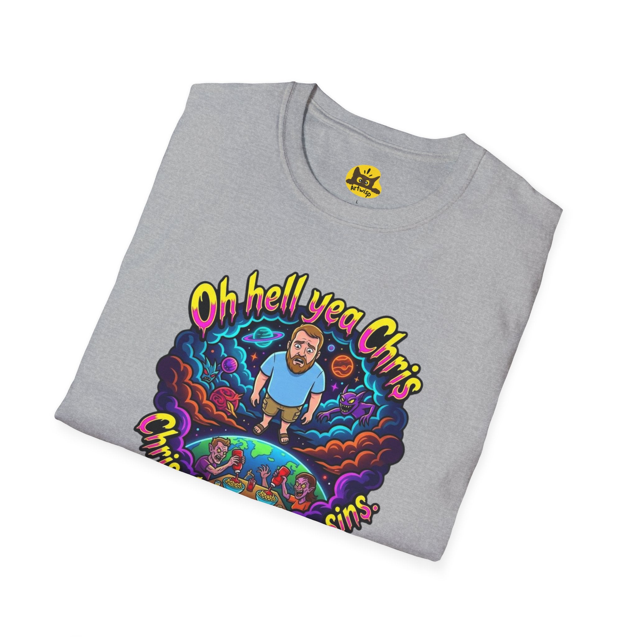 T‑Shirt — “Oh Hell Yea Chris” Retro Psychedelic Graphic Tee