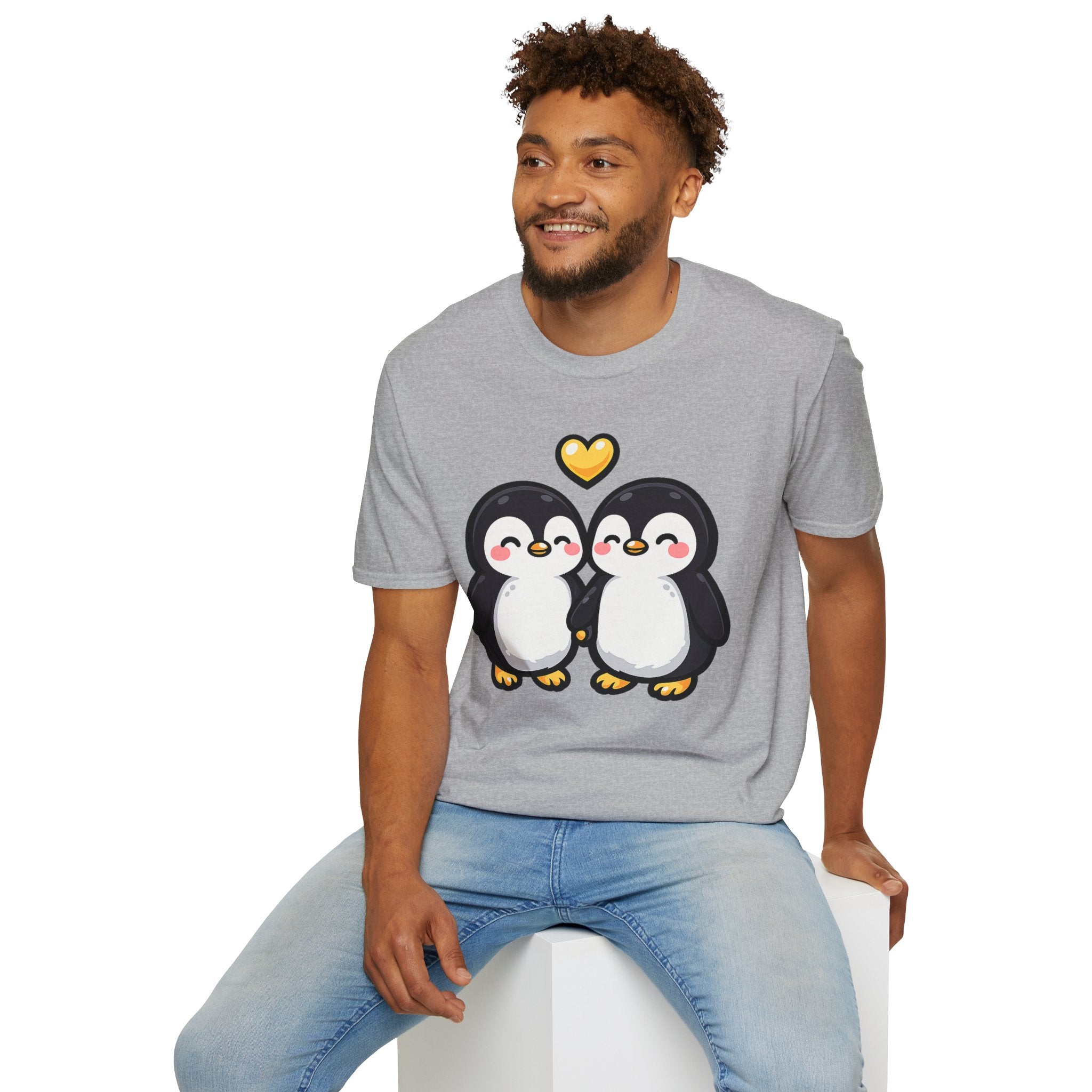 Cute Male Penguin Couple T-Shirt — Gift Tee