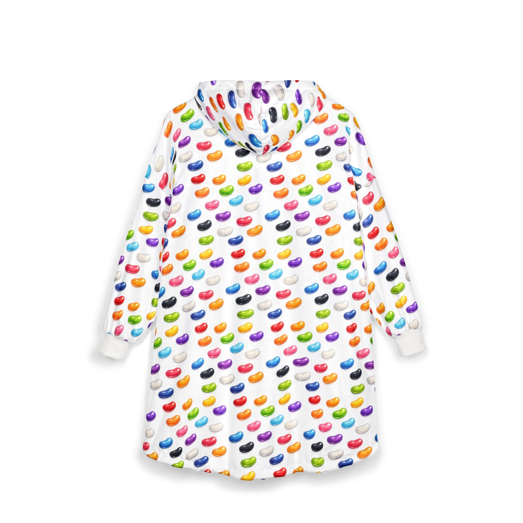 Rainbow Jellybean Hooded Blanket — Cozy Plush Hoodie Blanket for Kids & Adults