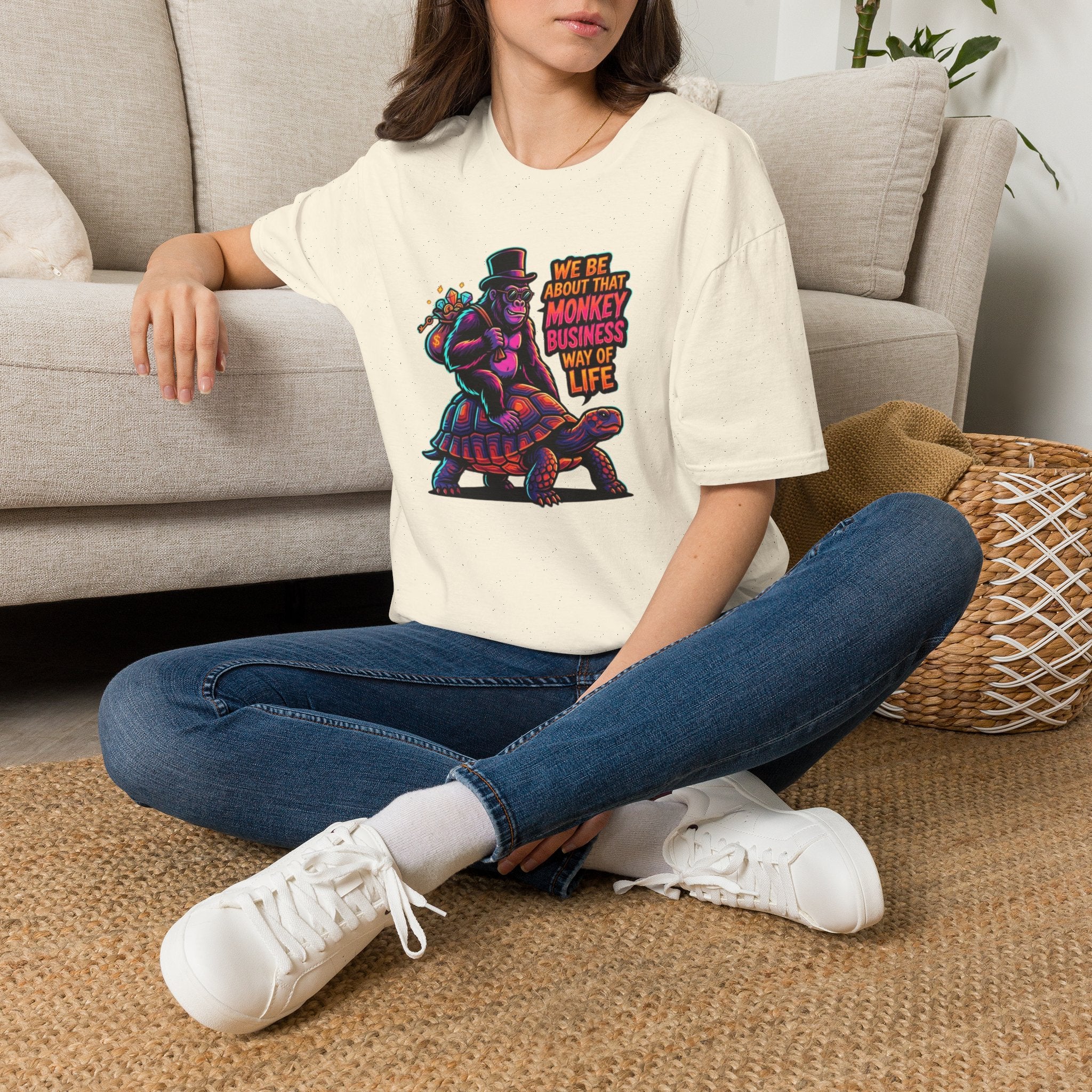 T-Shirt — 'We Be About That Monkey Business Way Of Life' Graphic Tee